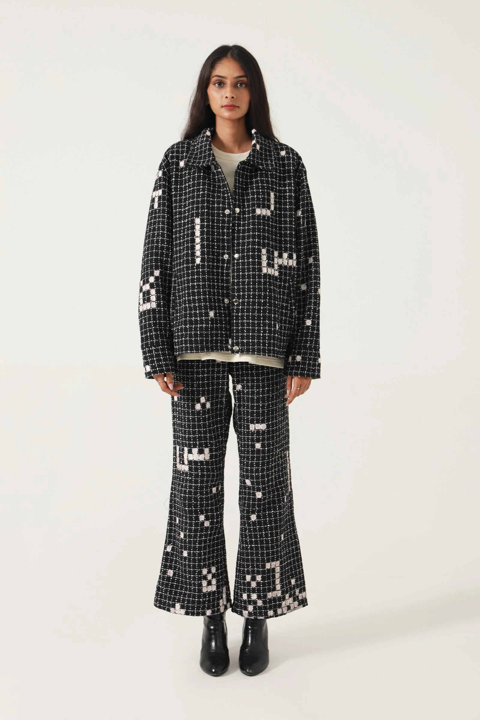 Handprinted tetris trousers - Image 5