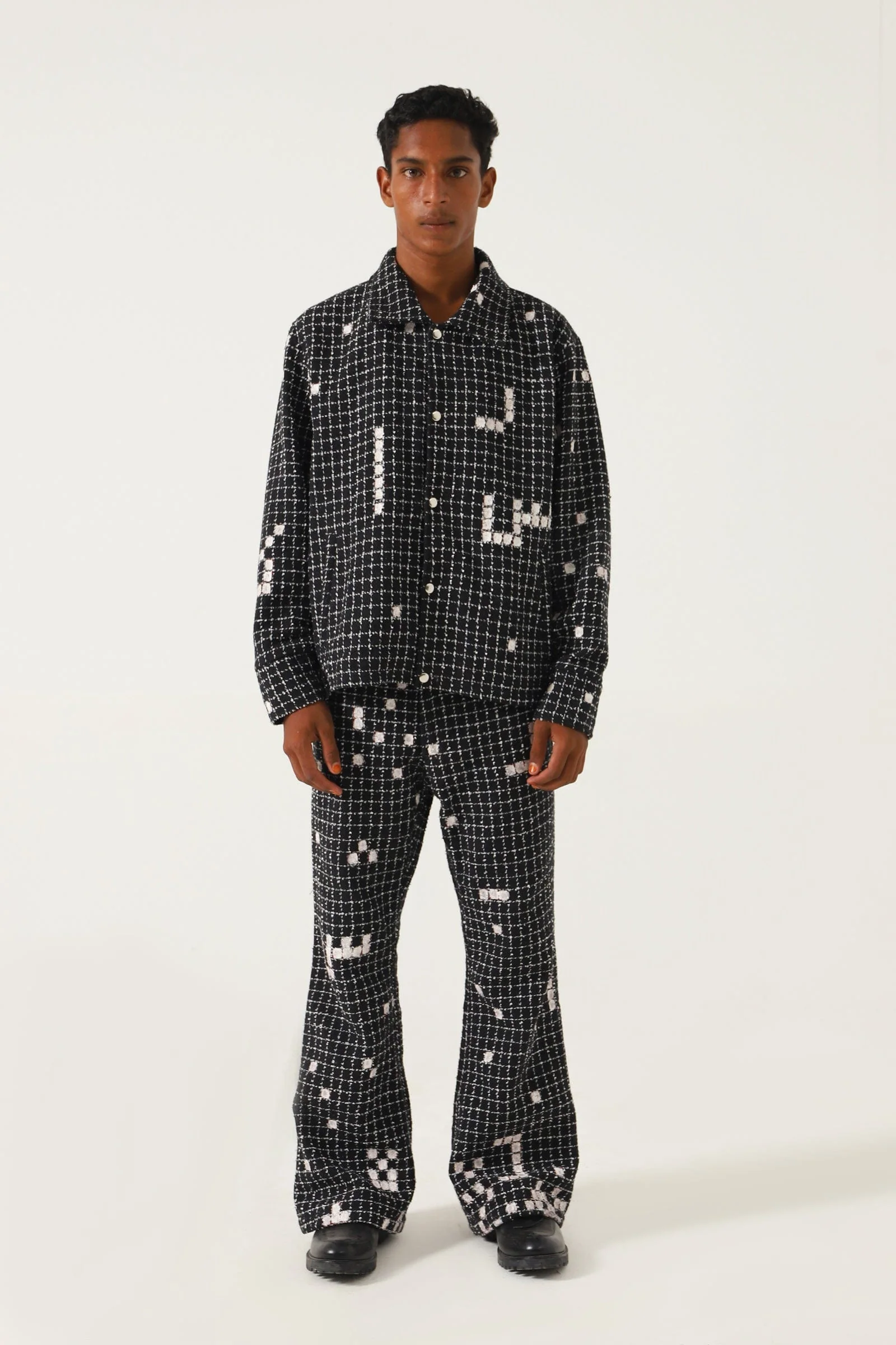 Handprinted tetris trousers - Image 9
