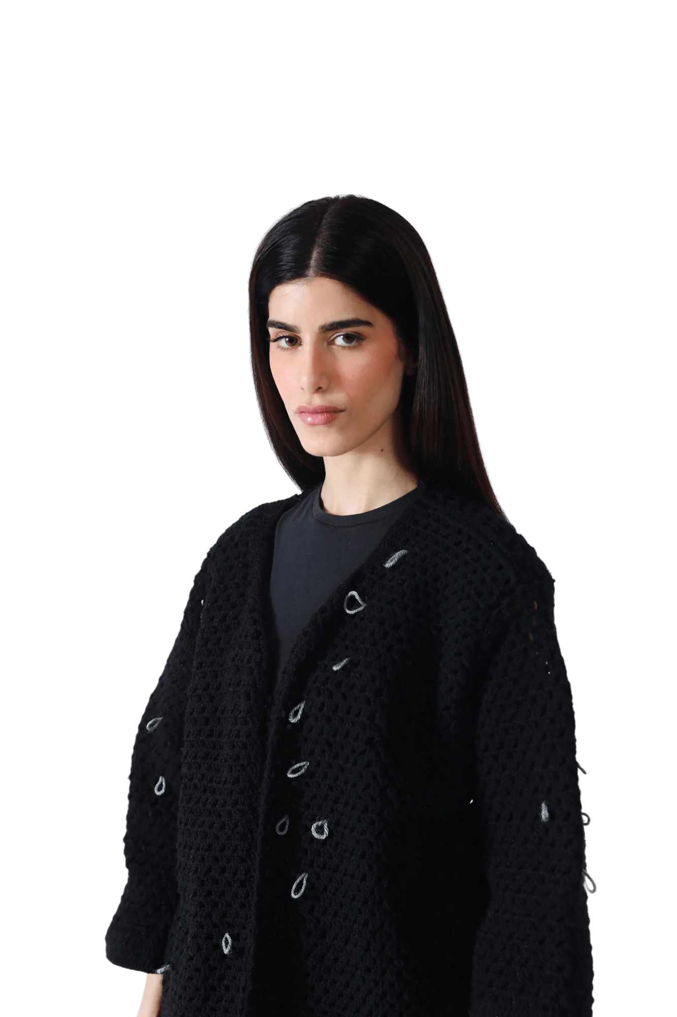 Black crochet sweater - Image 7