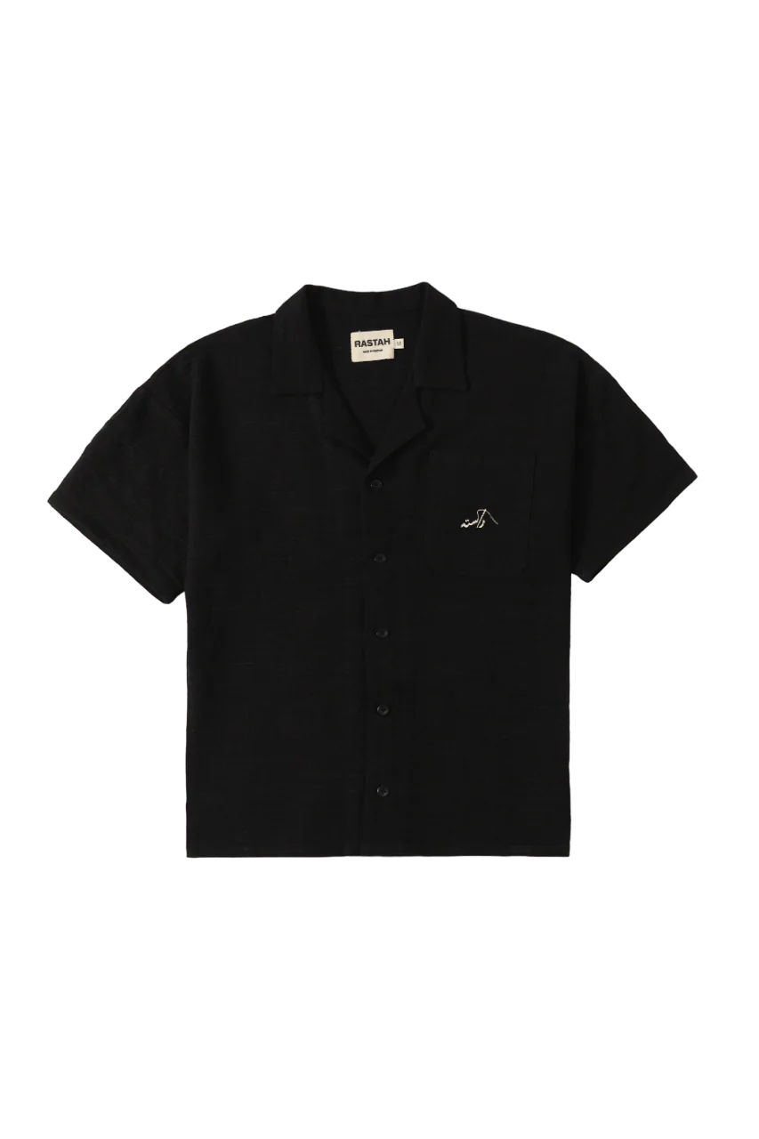 Black handwoven button-down - Image 3