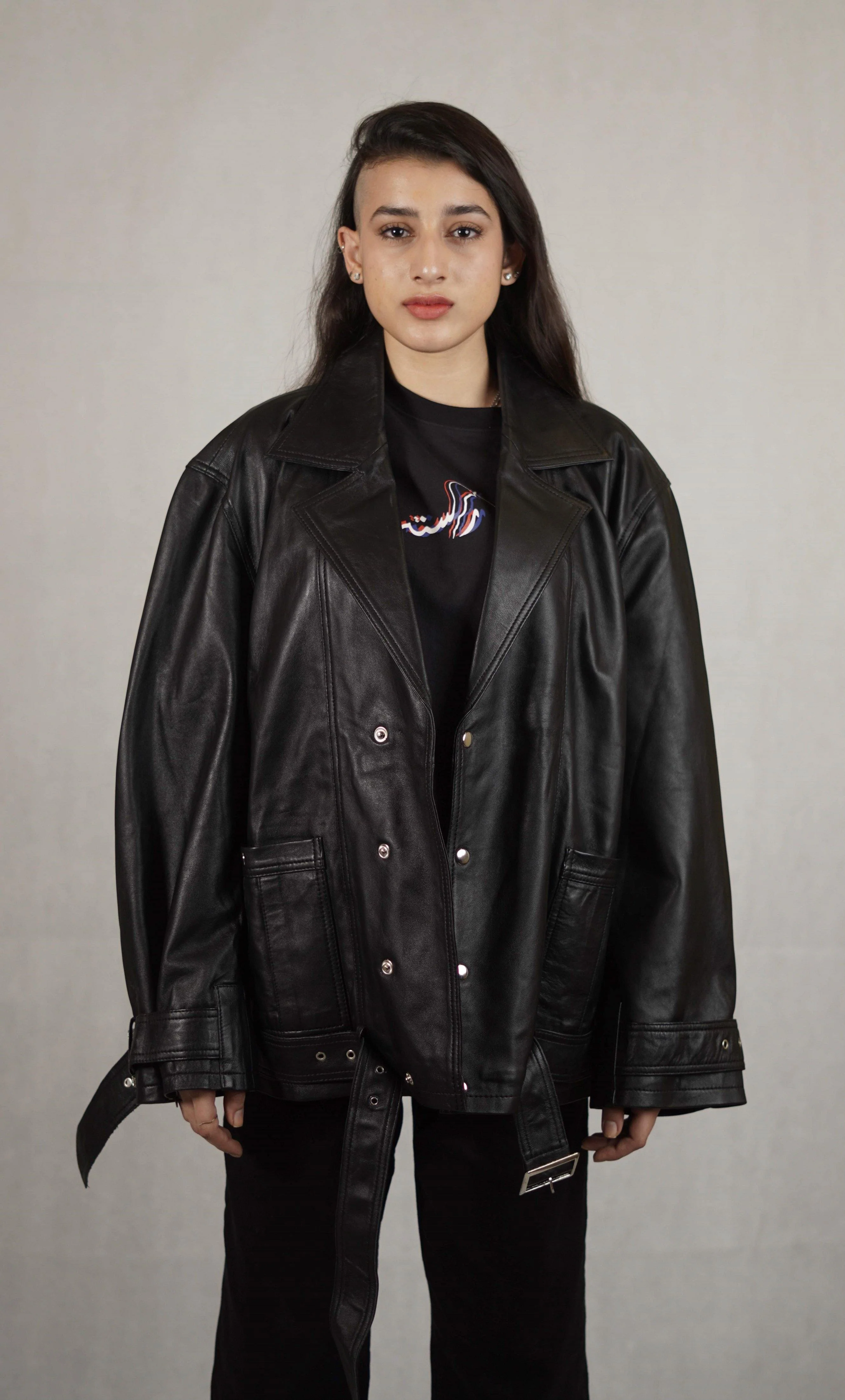 Printed napa leather jacket - Image 4