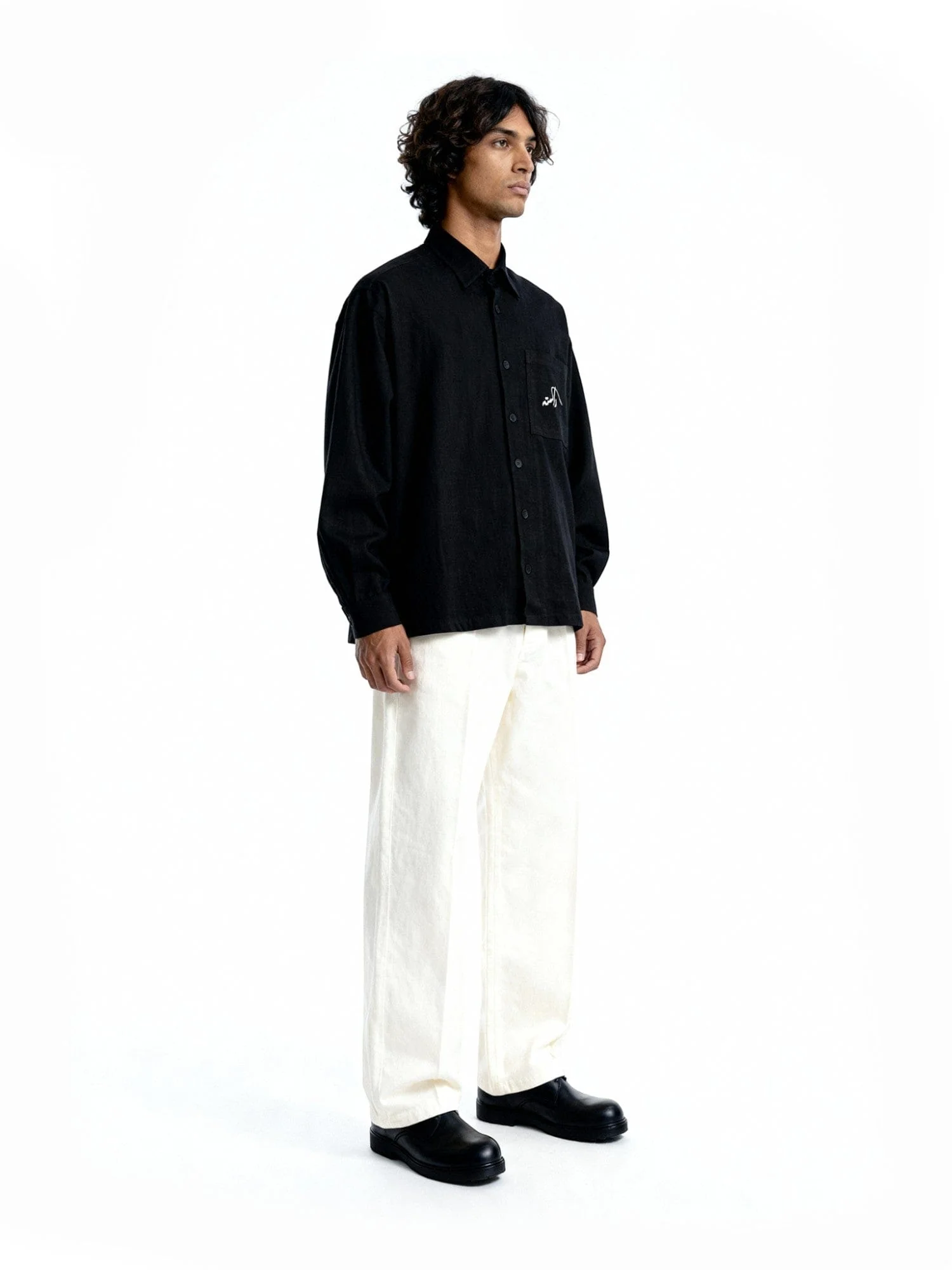 Handwoven black button-down - Image 6