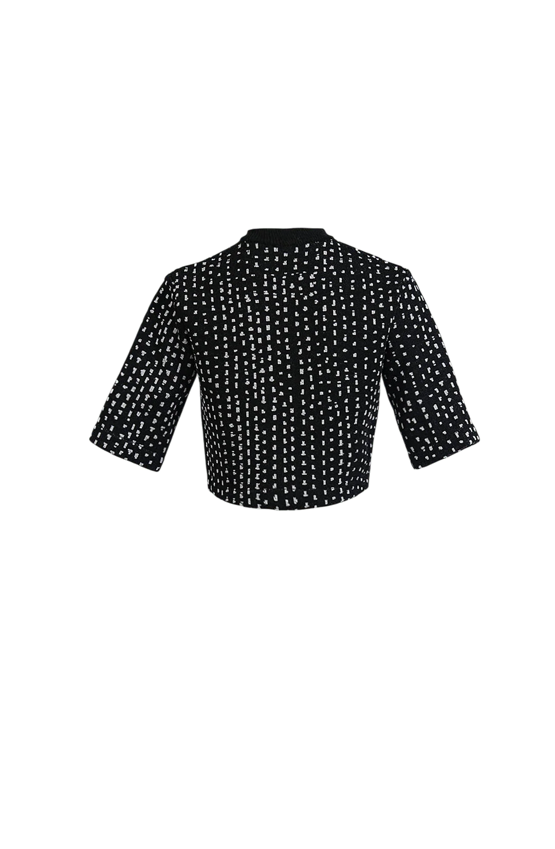 Black knit jacquard crop top - Image 5