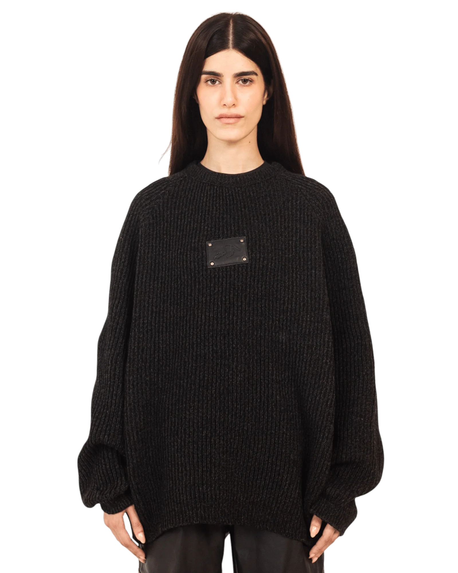 Black knit jacquard sweater - Image 7