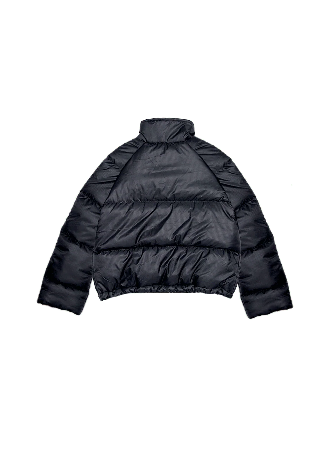 Black nylon puffer crop jacket - Image 2