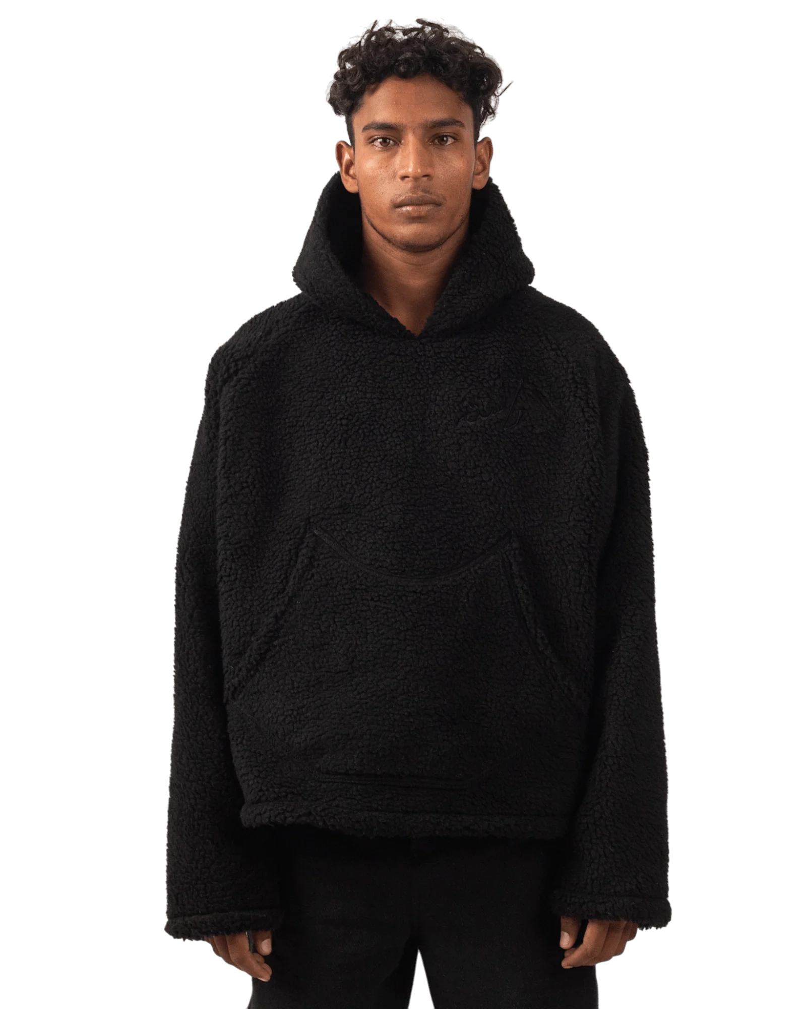 Black sherpa hoodie - Image 2