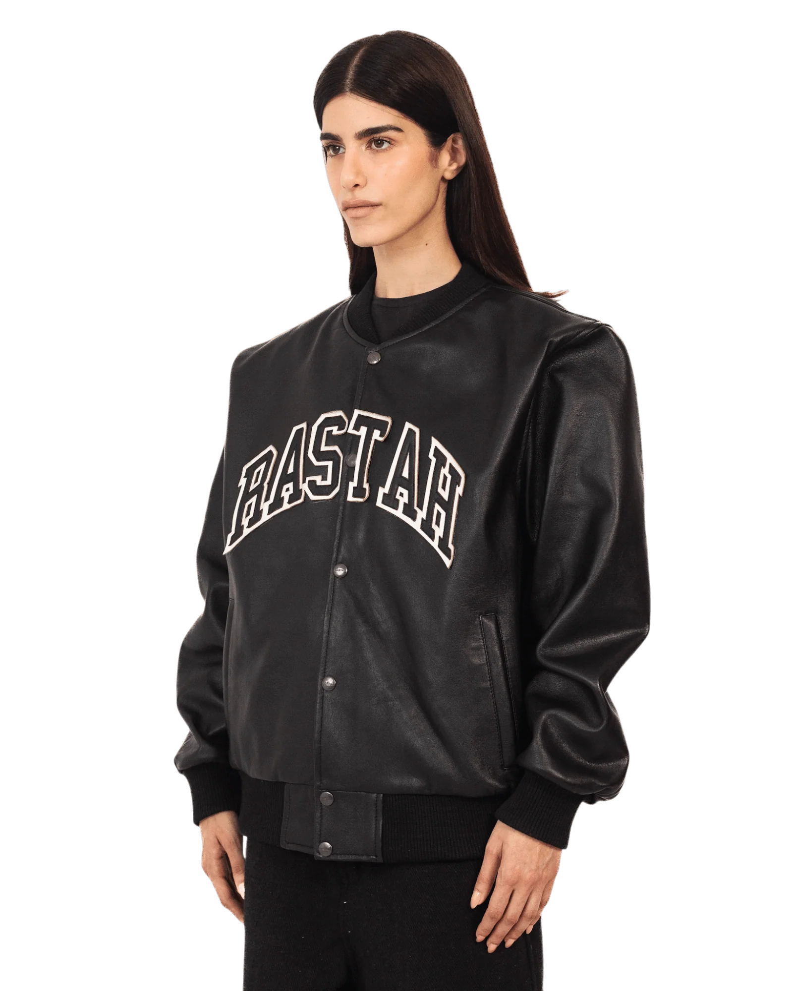 Black varsity leather jacket - Image 12