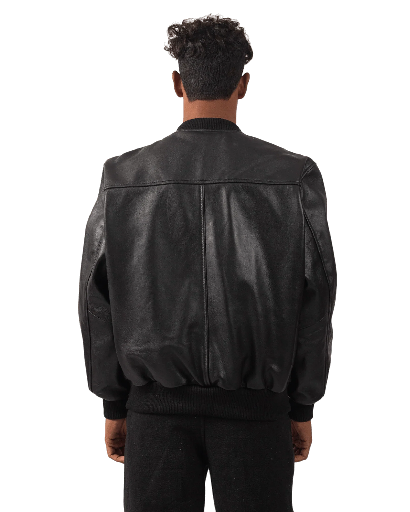 Black varsity leather jacket - Image 7