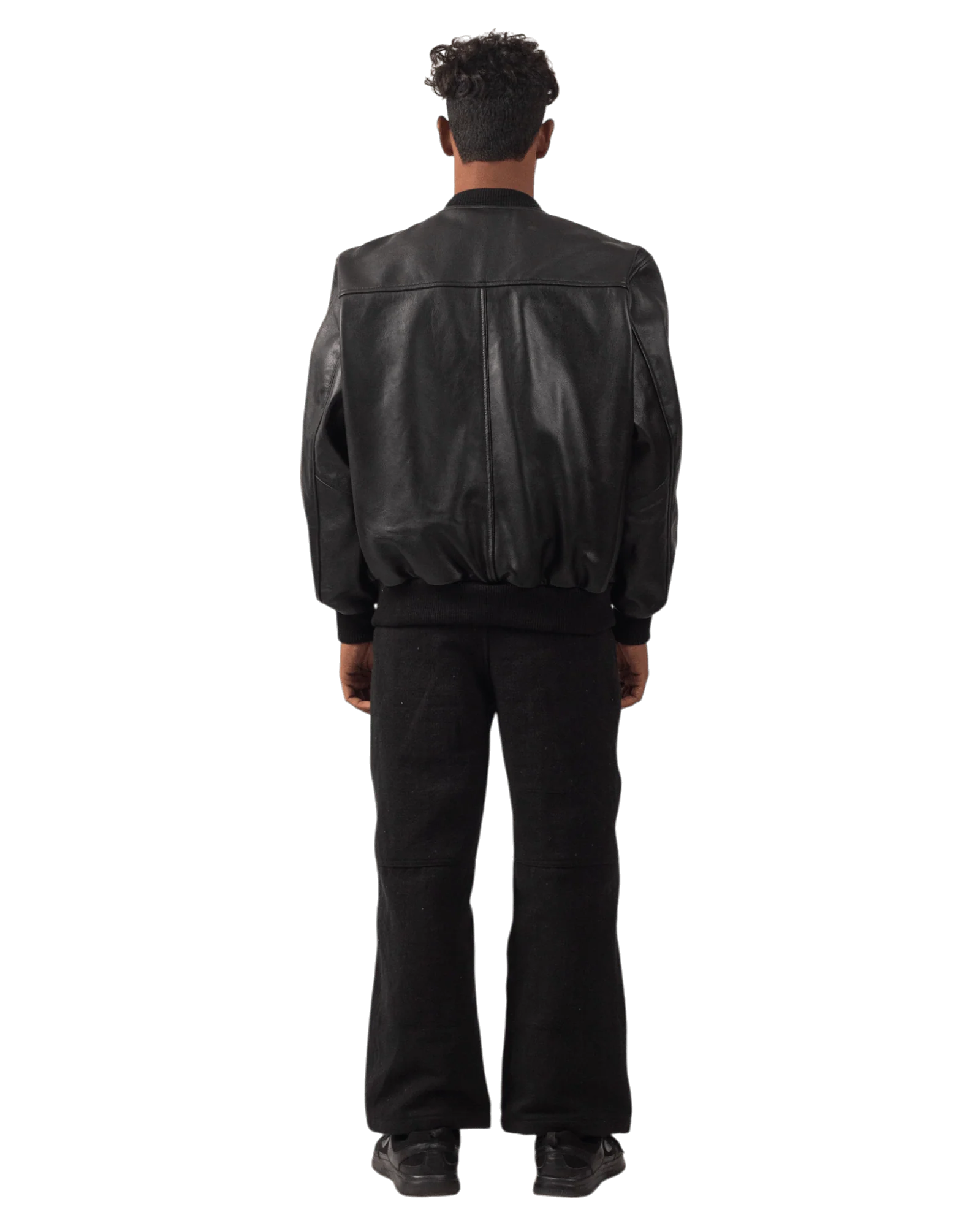 Black varsity leather jacket - Image 8