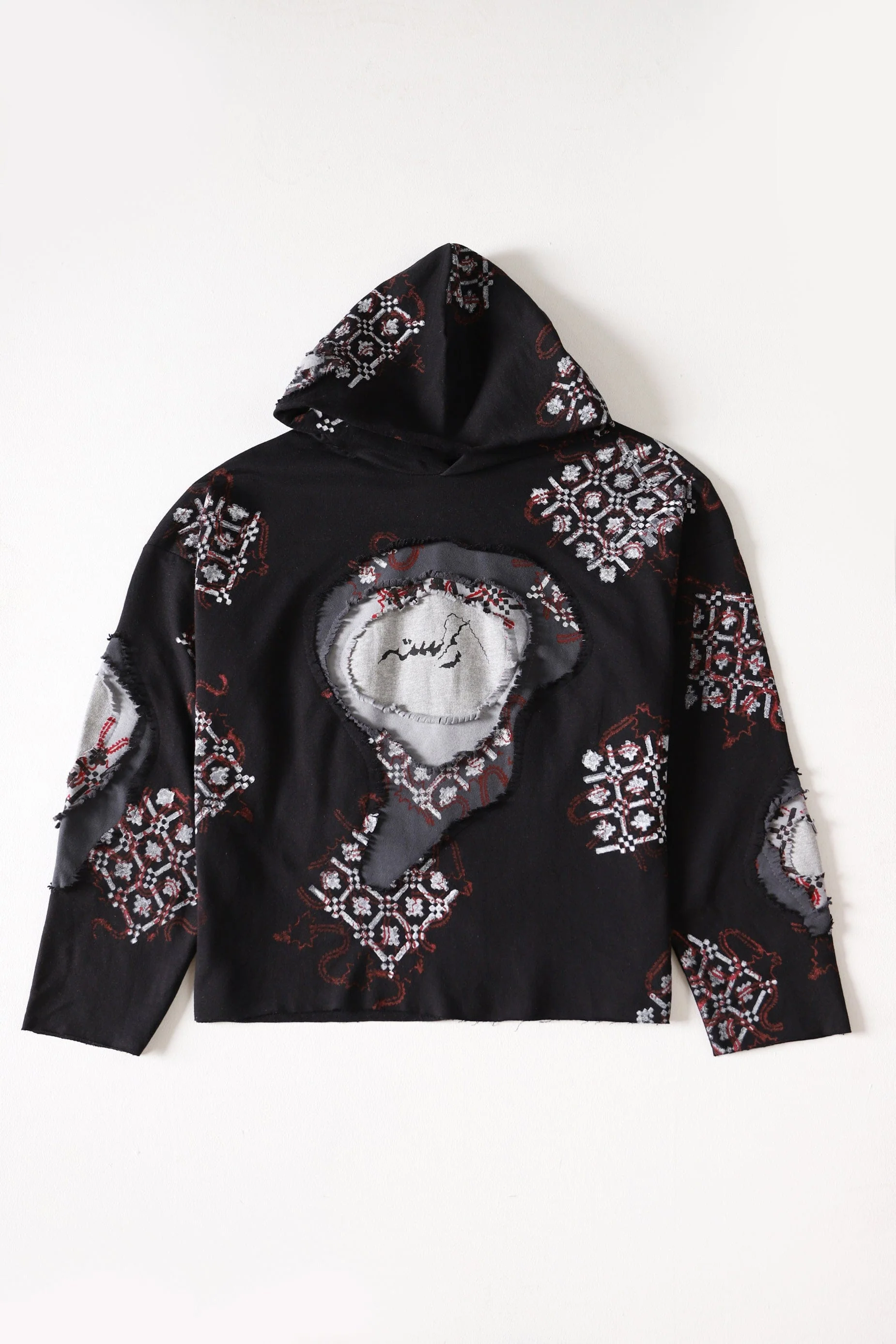 "Cyclone" block print hoodie