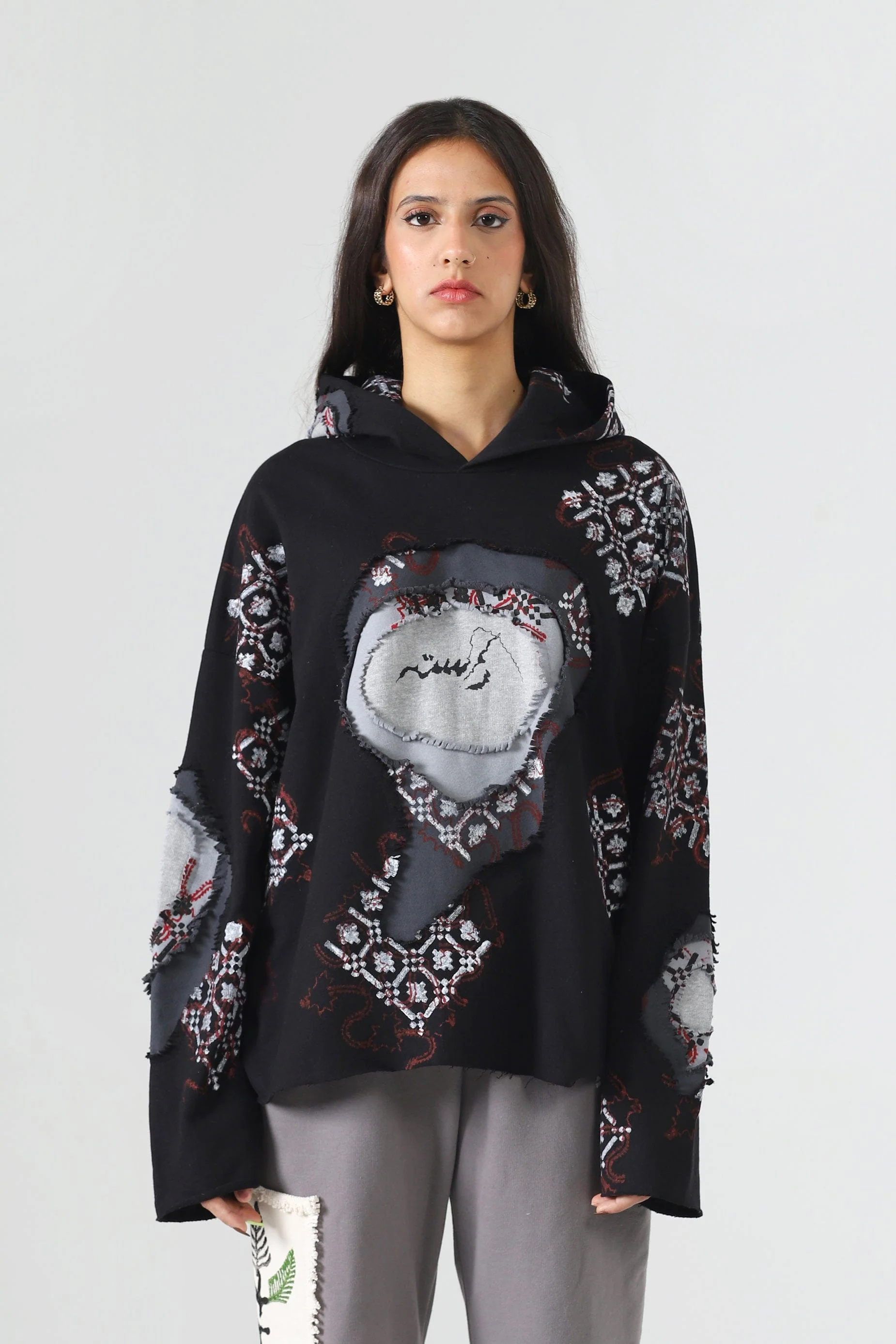 "Cyclone" block print hoodie - Image 8