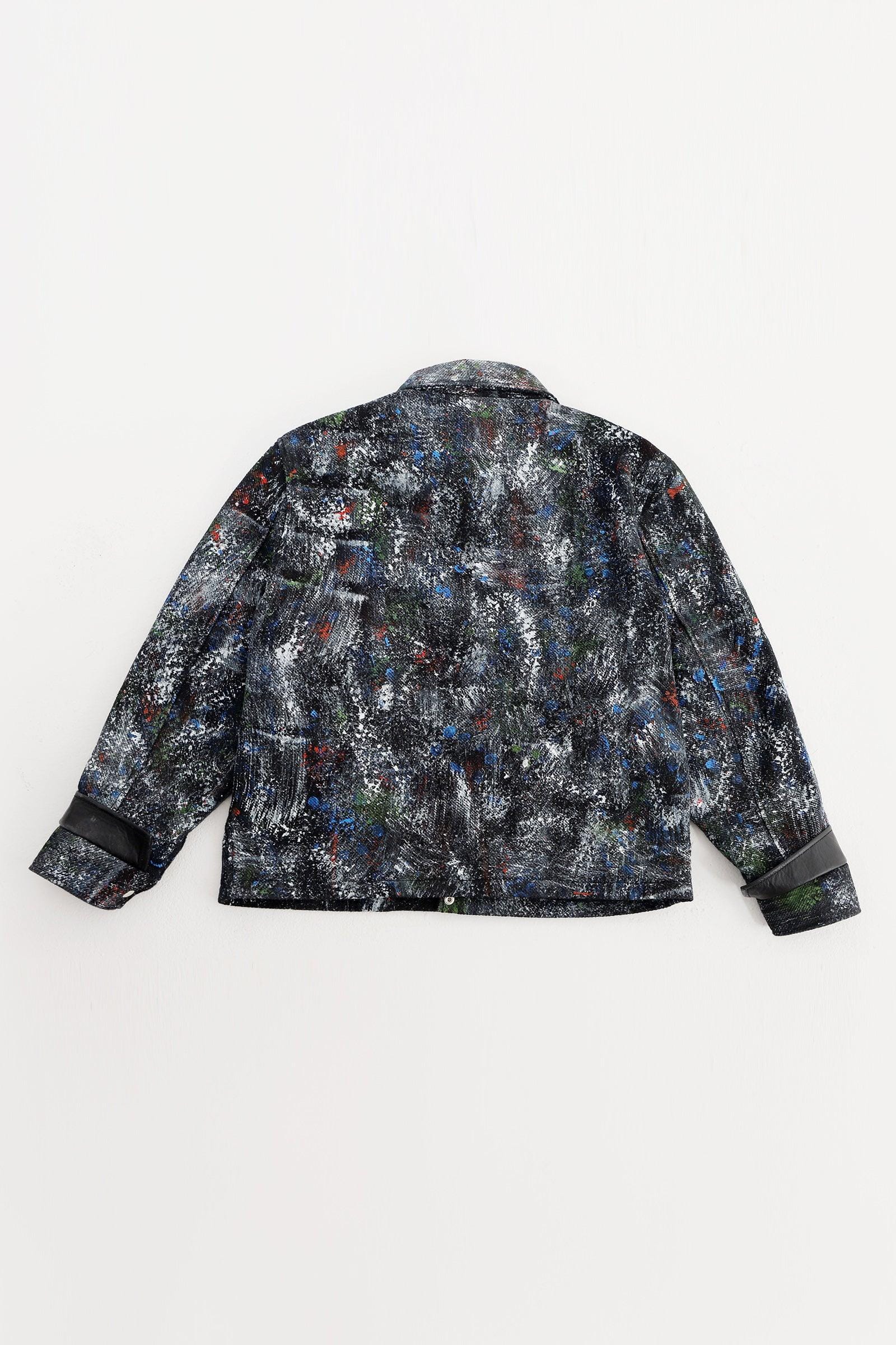 "Racing mind" handprinted denim jacket - Image 2