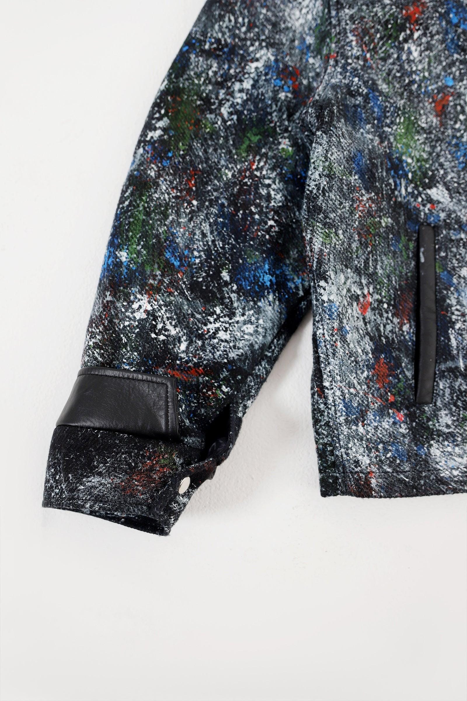 "Racing mind" handprinted denim jacket - Image 5