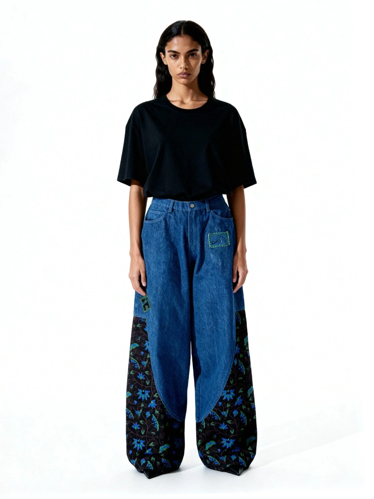 Block print denim jeans - Image 9