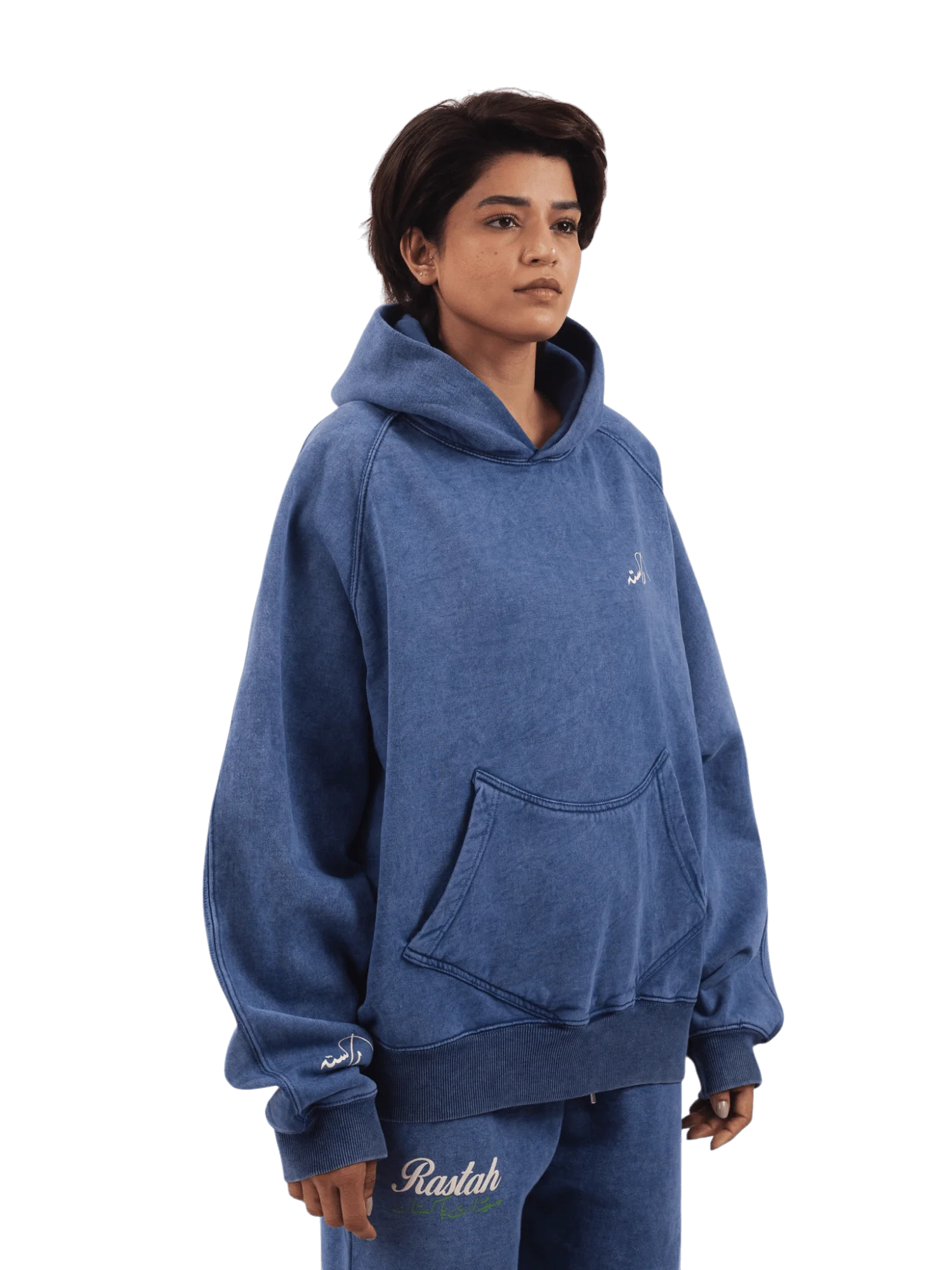 Blue acid wash made in PAK hoodie (V4) - Image 11