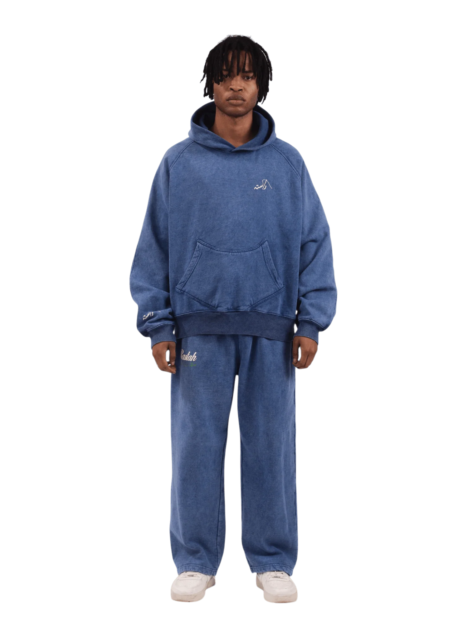 Blue acid wash made in PAK hoodie (V4) - Image 5