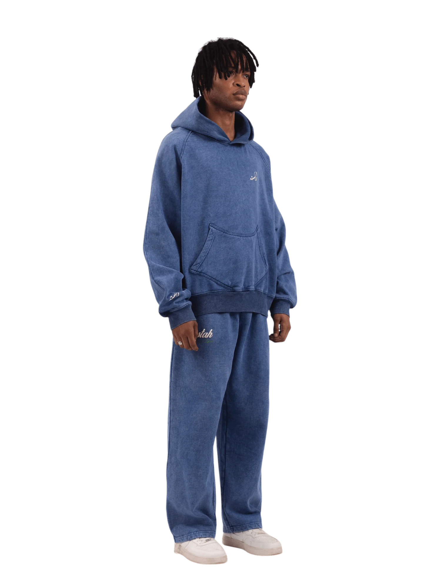 Blue acid wash made in PAK hoodie (V4) - Image 7