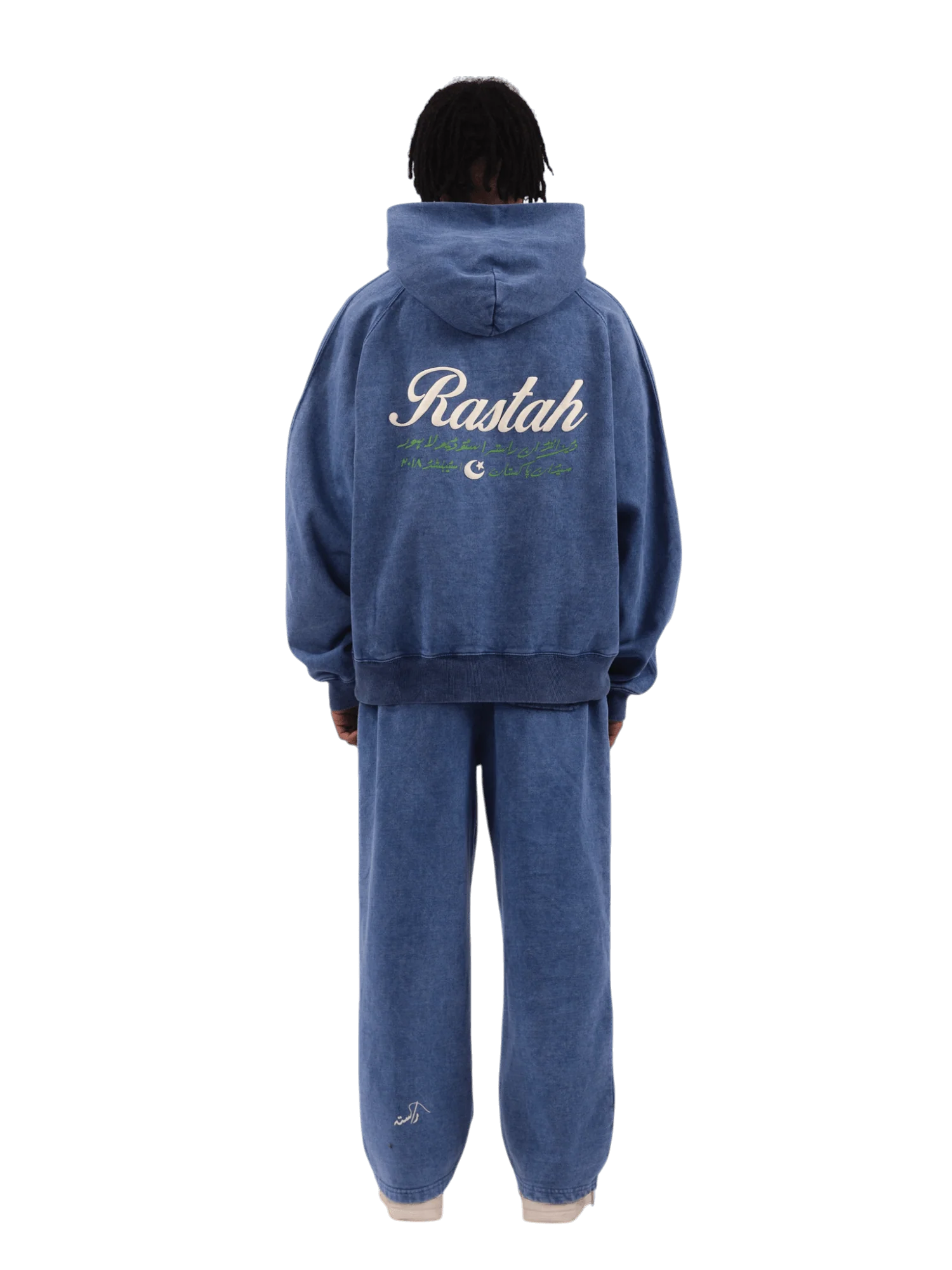 Blue acid wash made in PAK hoodie (V4) - Image 8