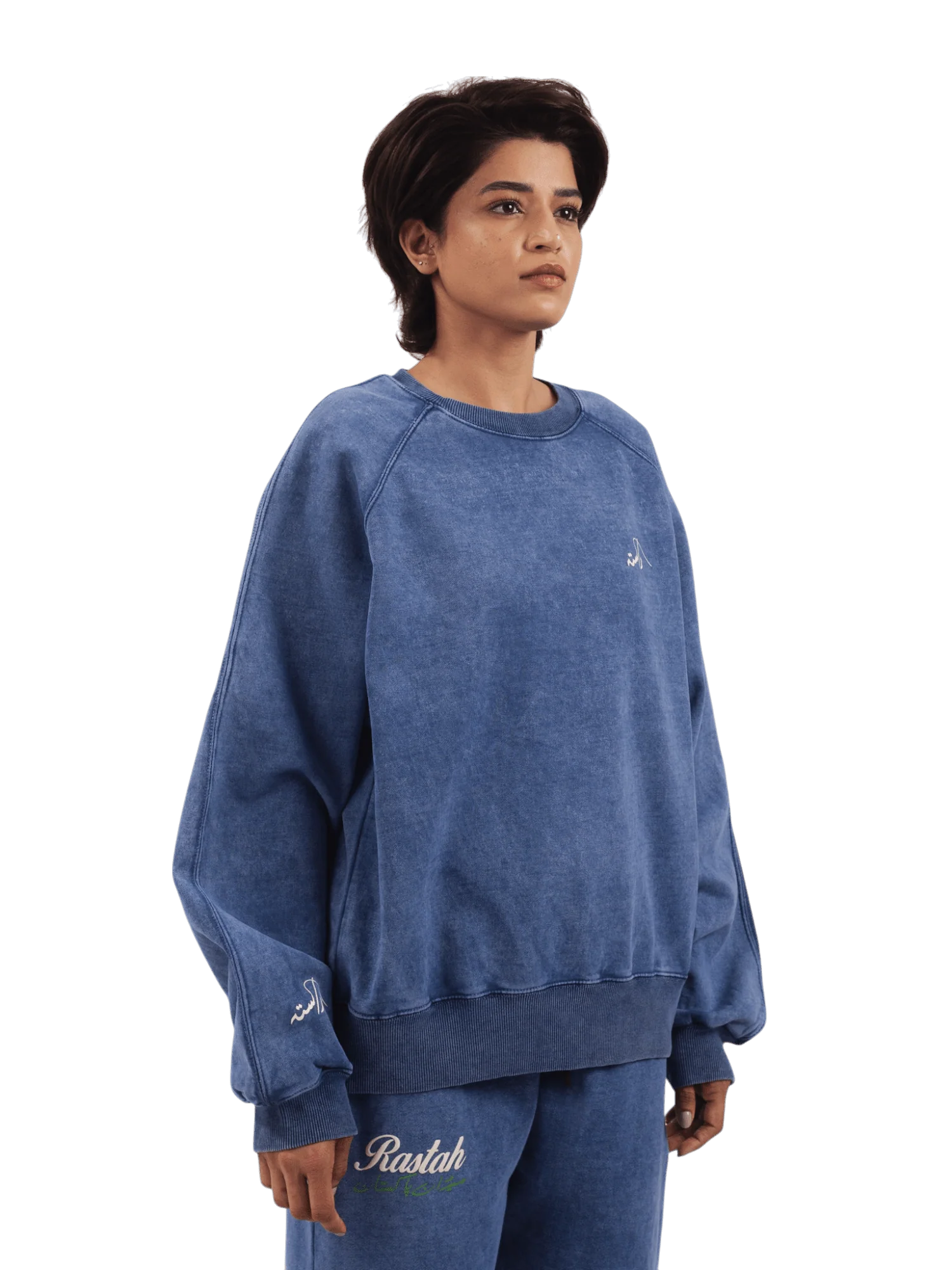Blue acid wash made in PAK sweatshirt (V4) - Image 11