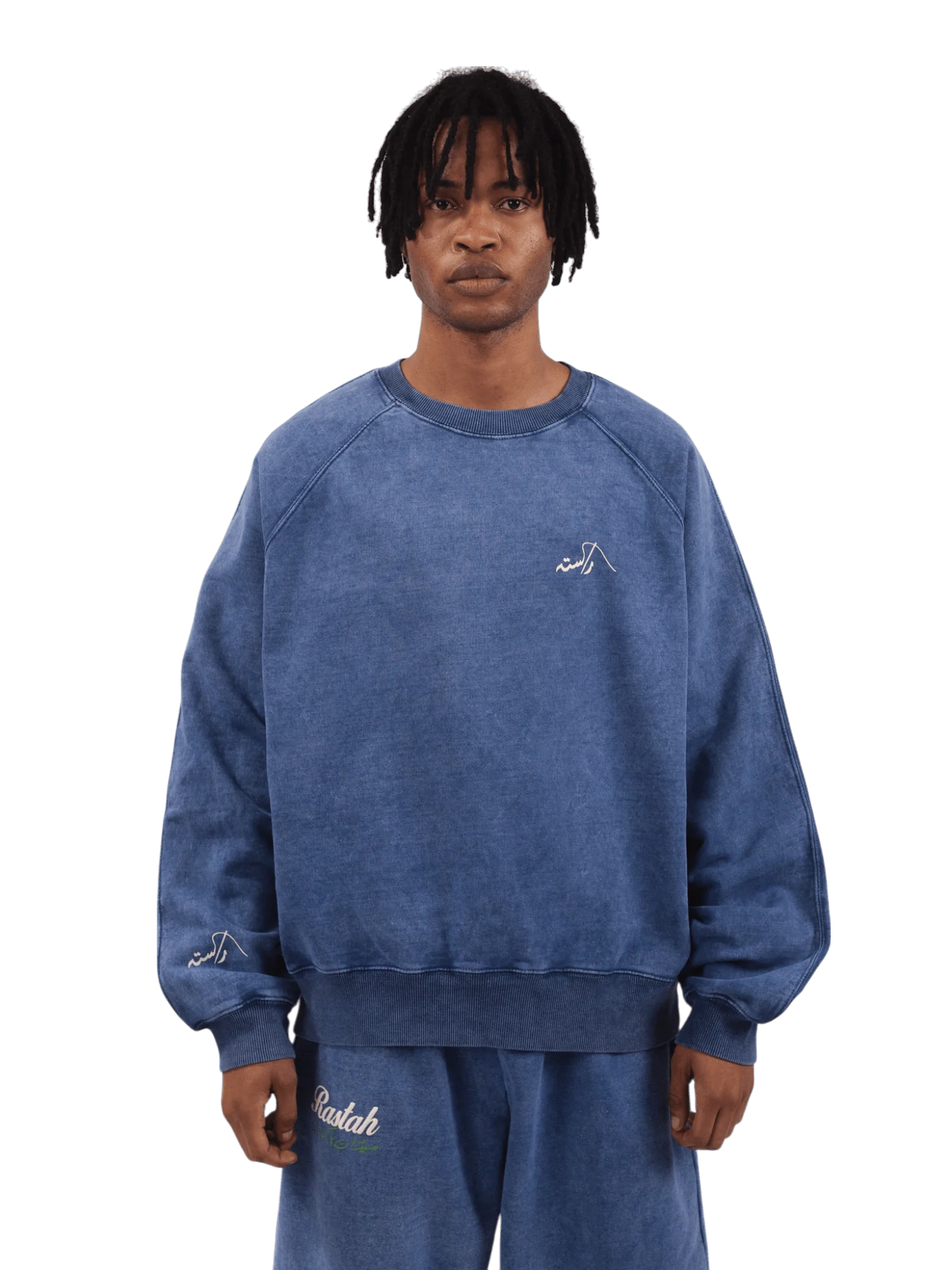 Blue acid wash made in PAK sweatshirt (V4) - Image 4