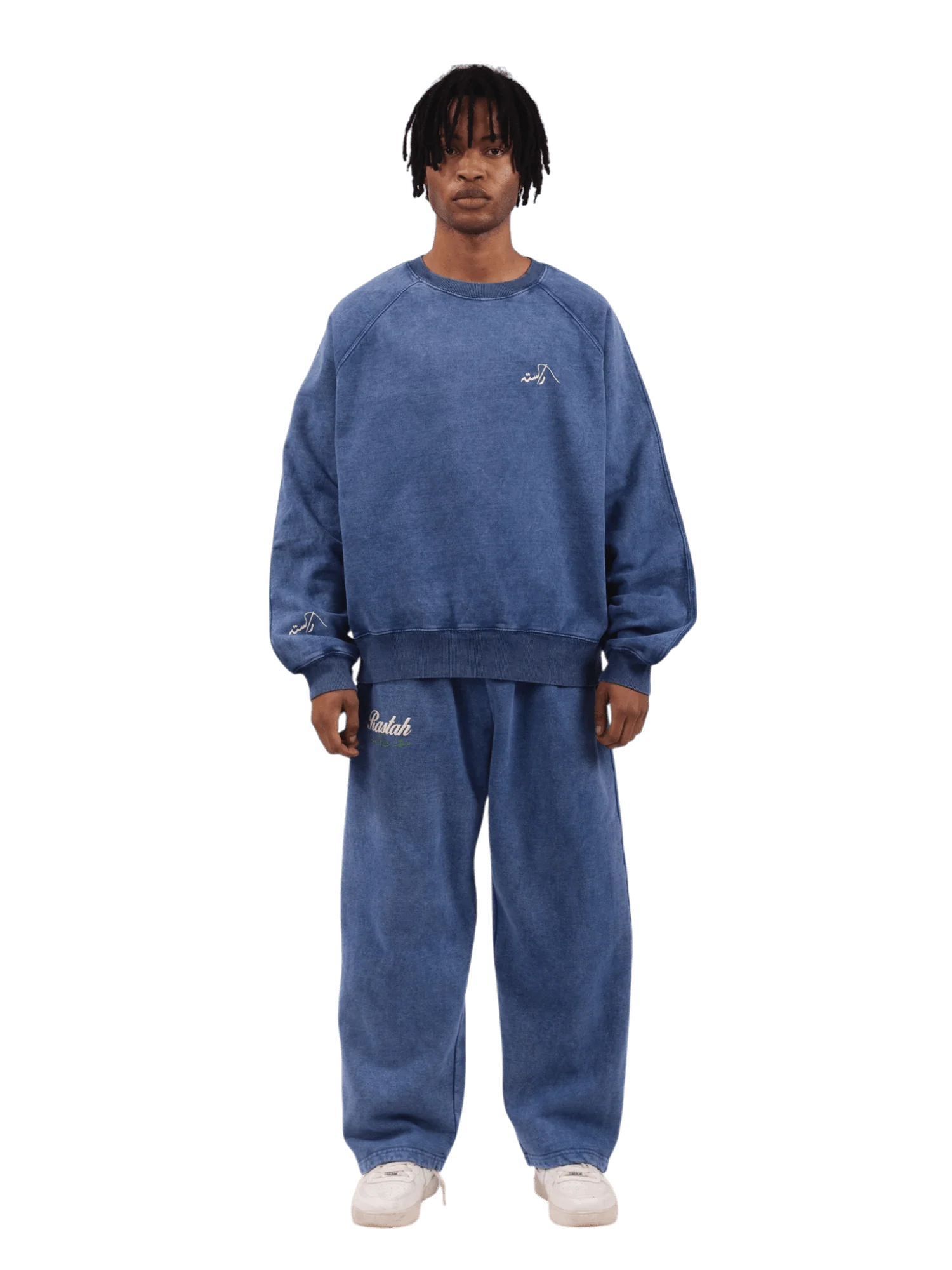 Blue acid wash made in PAK sweatshirt (V4) - Image 5