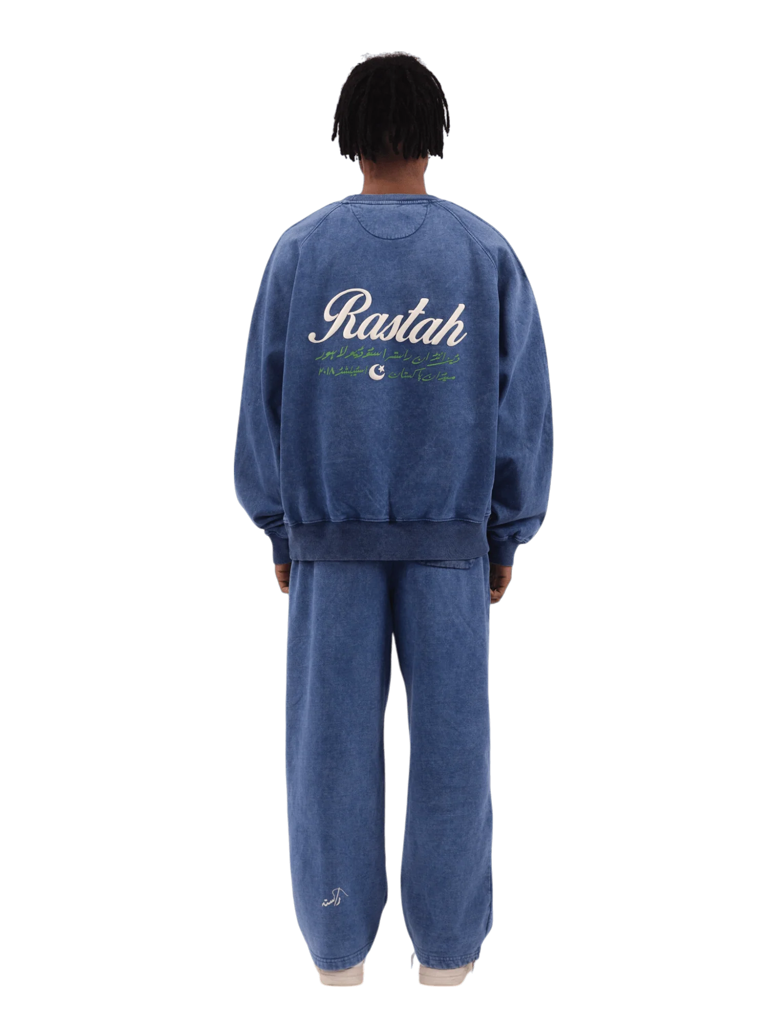Blue acid wash made in PAK sweatshirt (V4) - Image 8