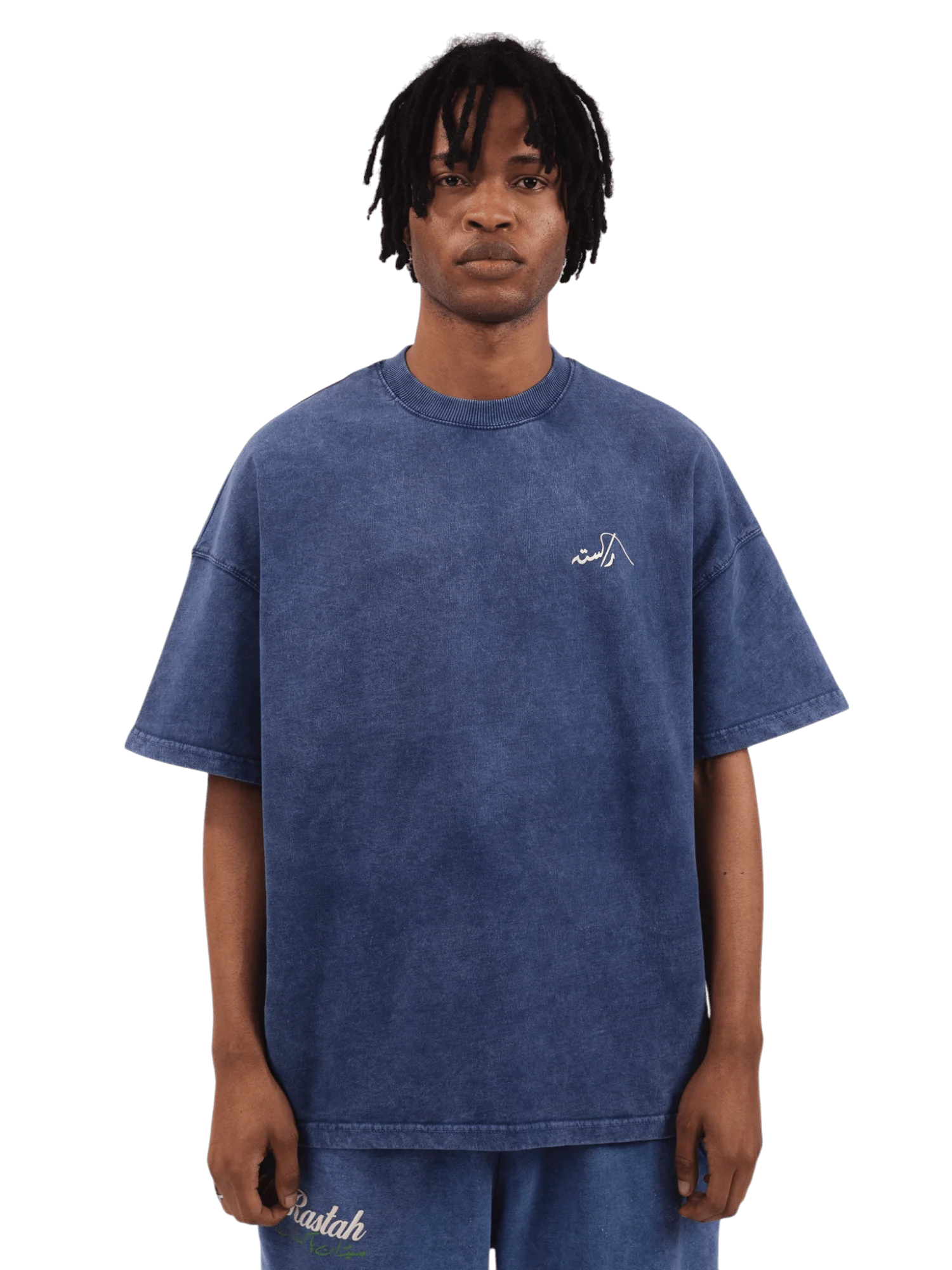 Blue acid wash made in PAK T-shirt (V4) - Image 4