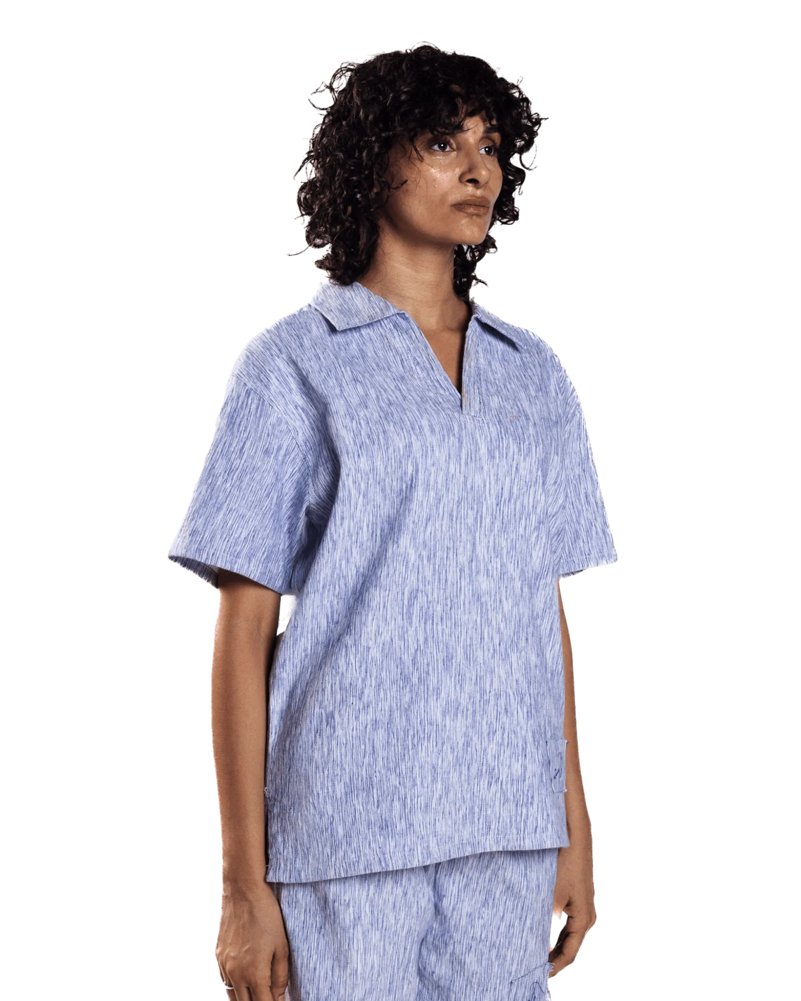 Blue khaddar polo - Image 10
