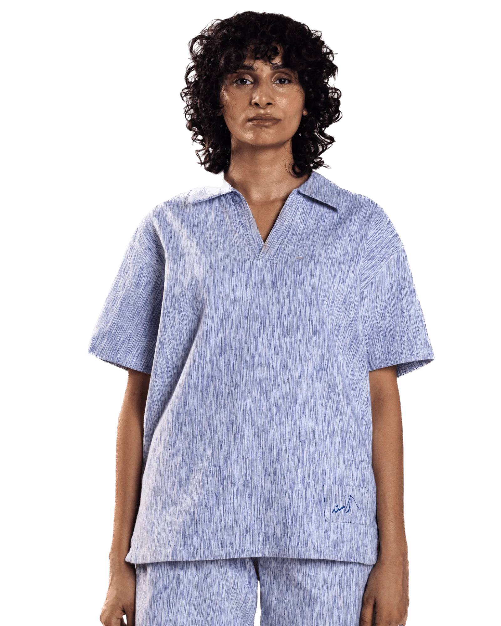 Blue khaddar polo - Image 7
