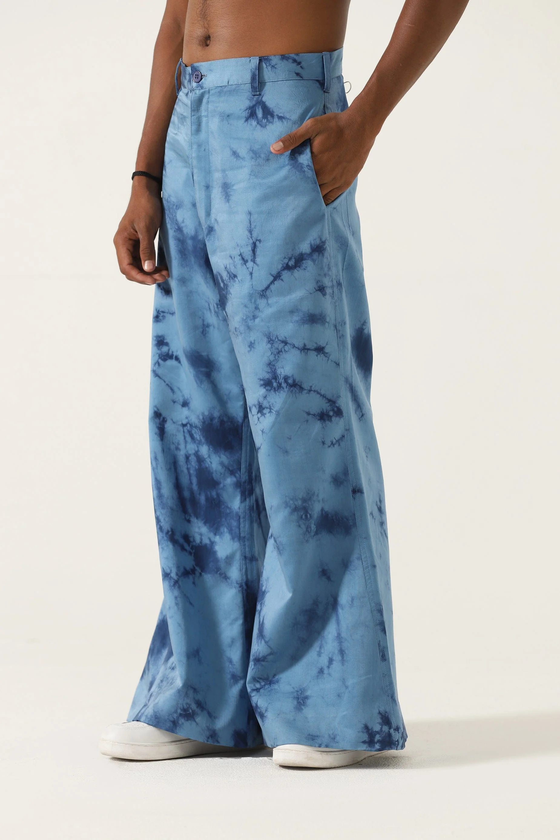 "After hours" marble print trousers