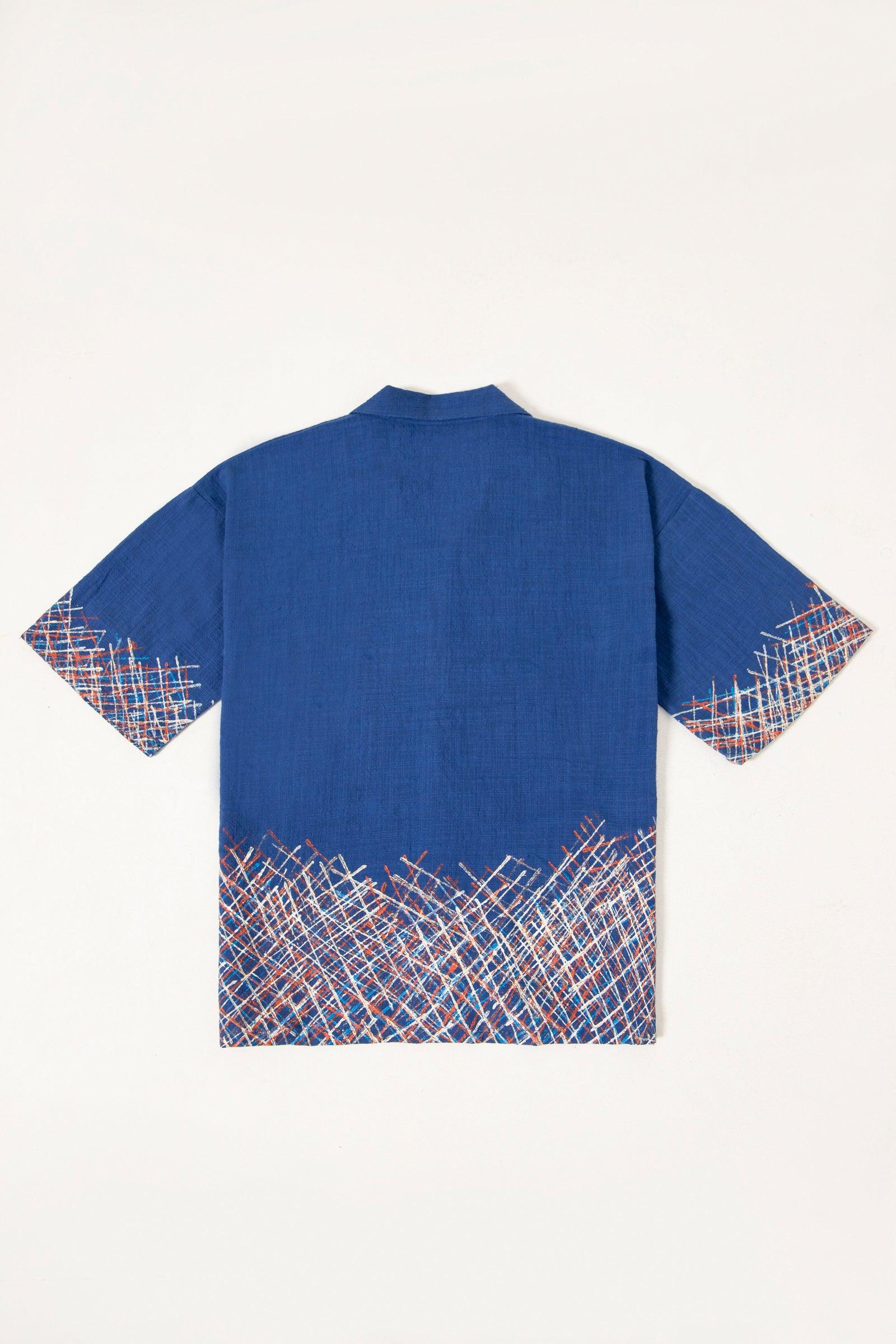"Faded" block print button-down - Image 4