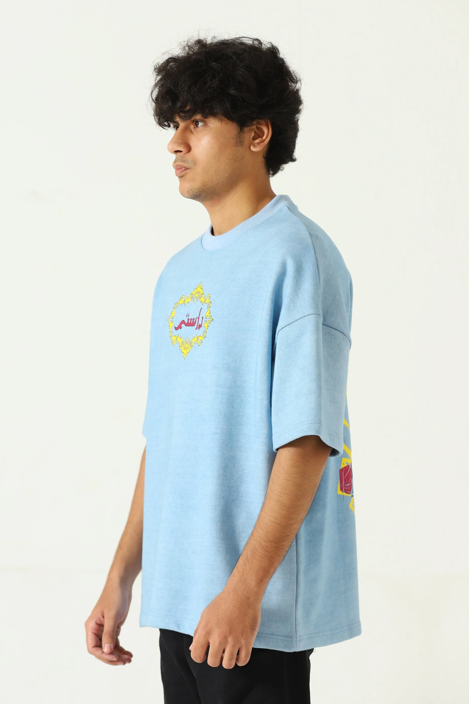 "You and I" screen print blue T-shirt - Image 5