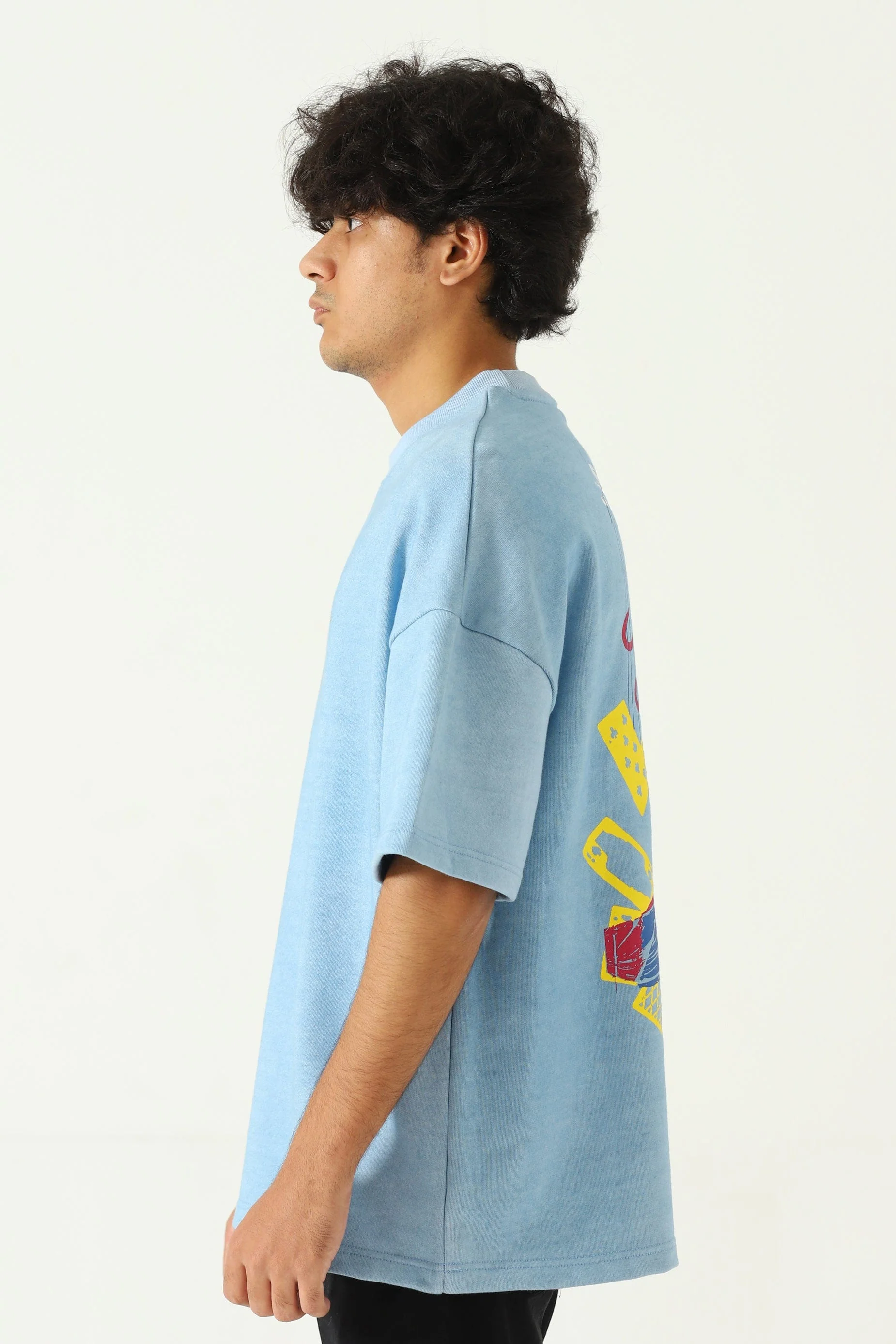 "You and I" screen print blue T-shirt - Image 7