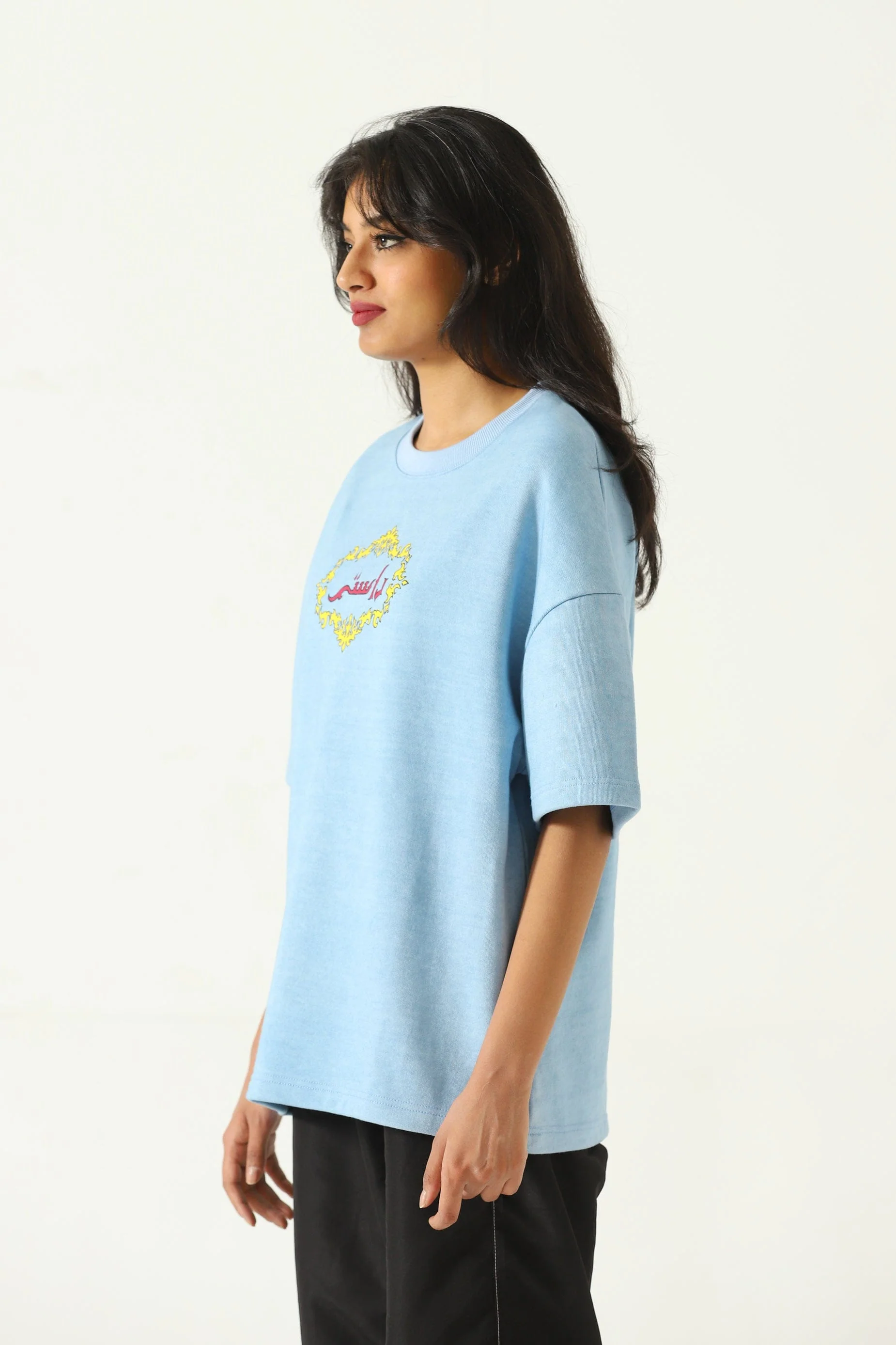 "You and I" screen print blue T-shirt - Image 9