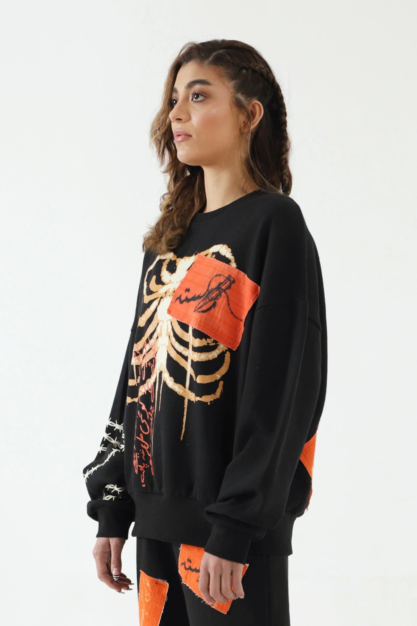 "Breath of fire" handprinted sweatshirt - Image 15