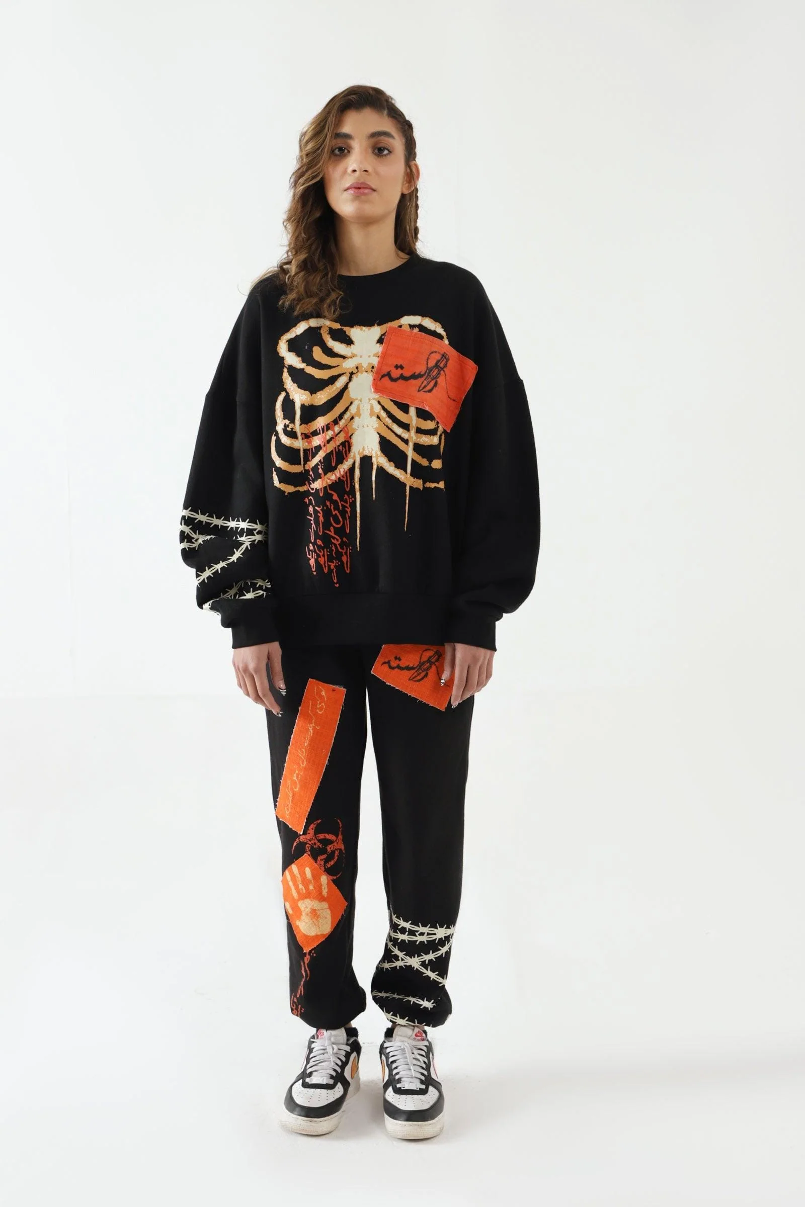 "Breath of fire" handprinted sweatpants - Image 3