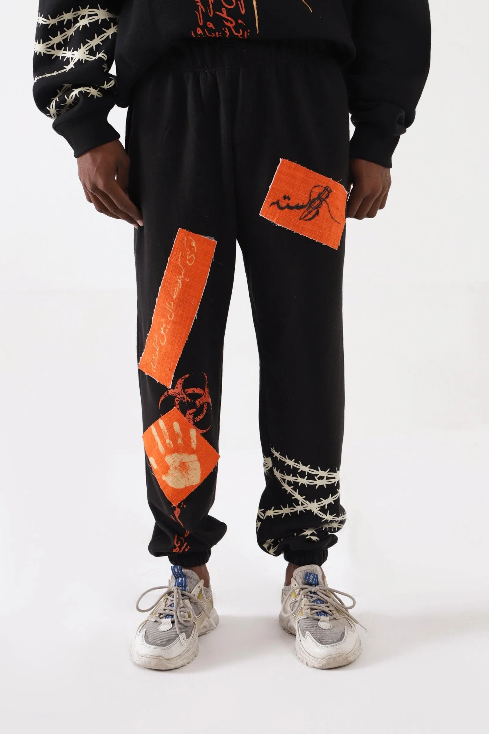 "Breath of fire" handprinted sweatpants - Image 7