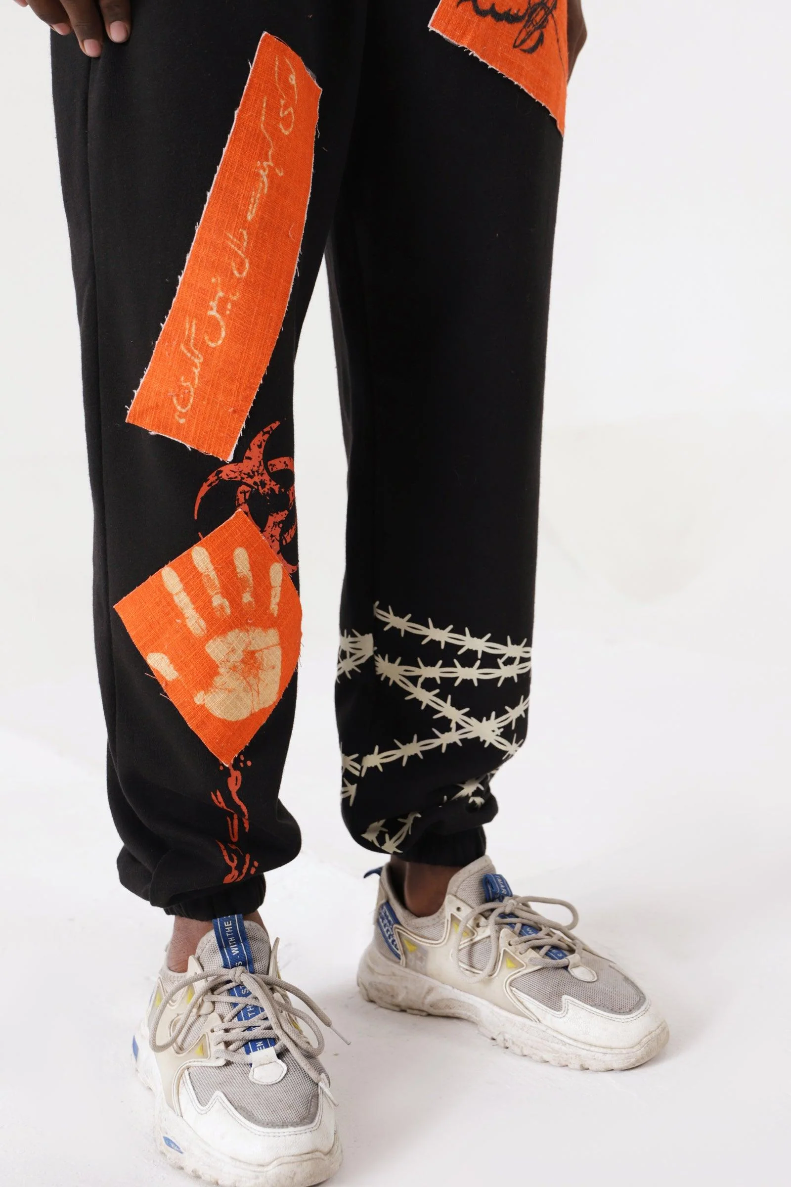 "Breath of fire" handprinted sweatpants - Image 9