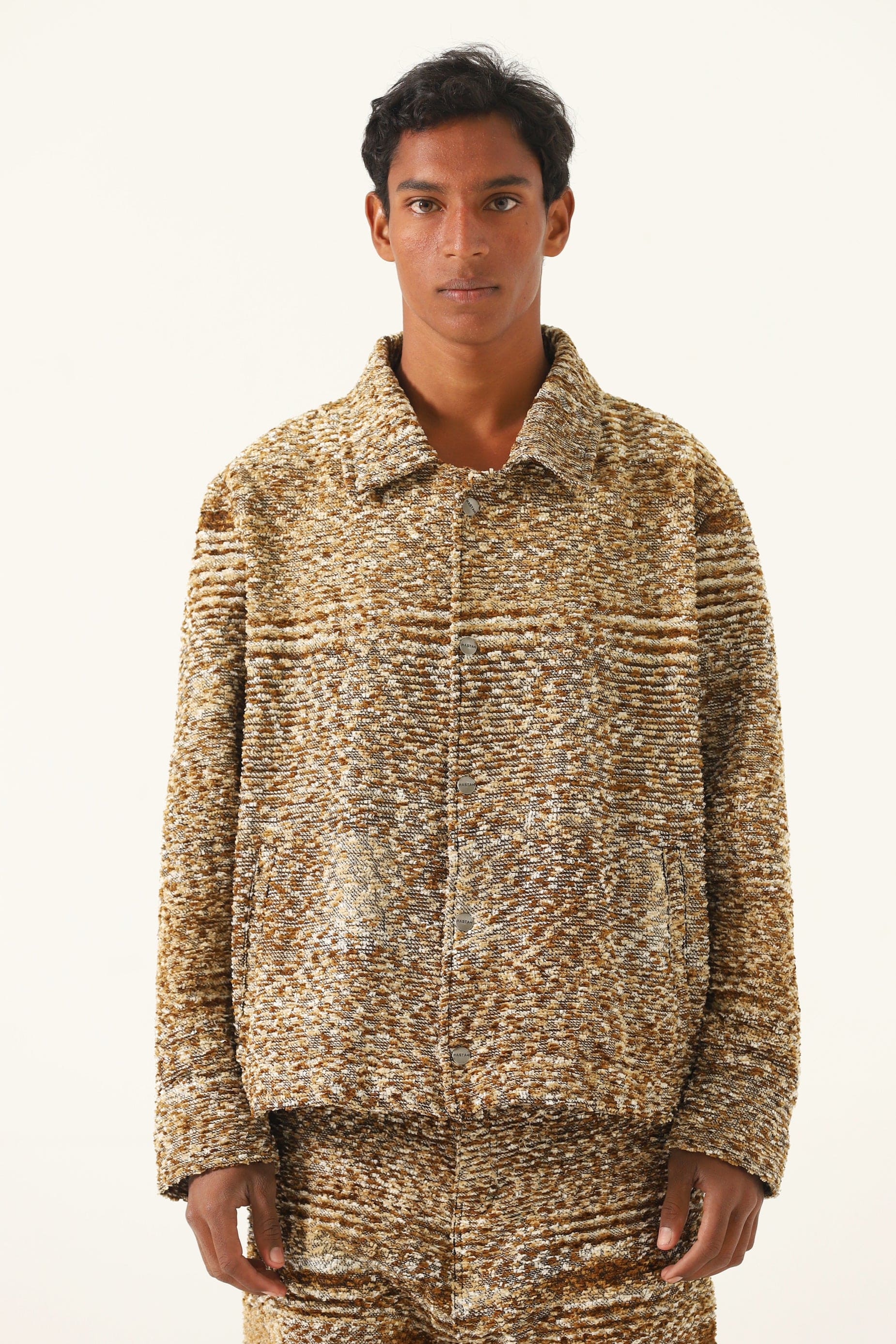 "Distorted verses" handwoven jacquard jacket
