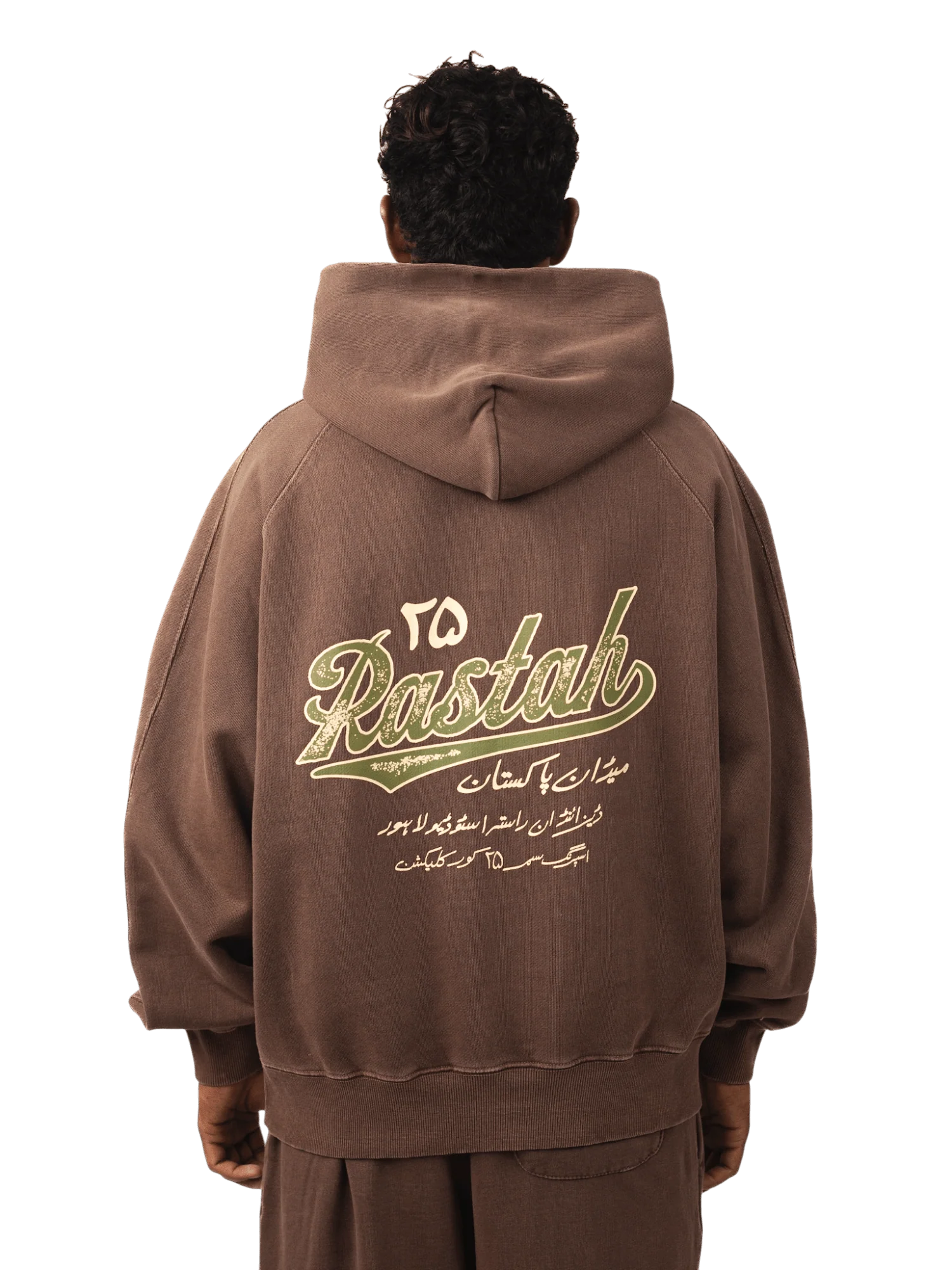 Brown sand wash made in PAK hoodie (V5)