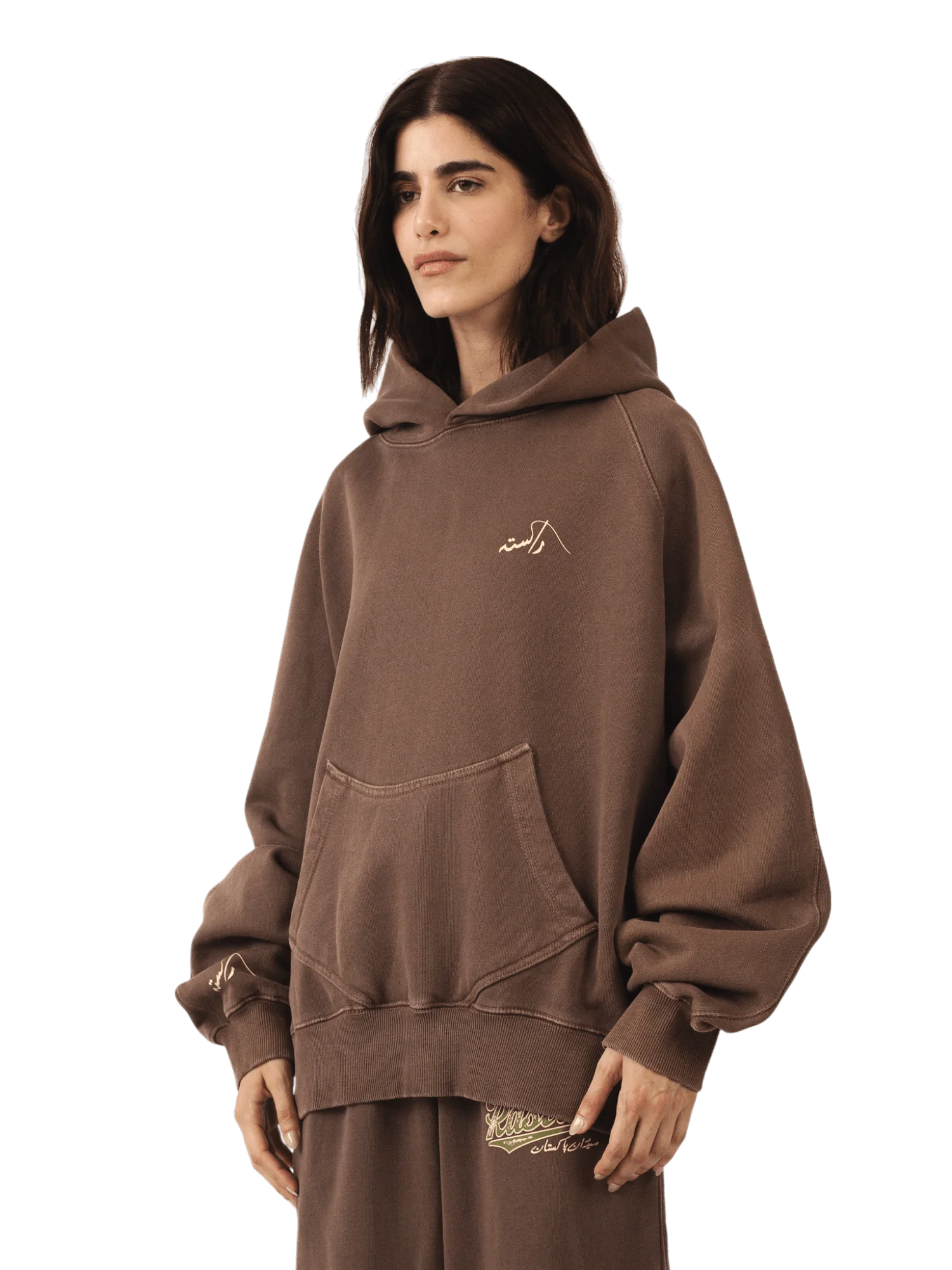 Brown sand wash made in PAK hoodie (V5) - Image 10