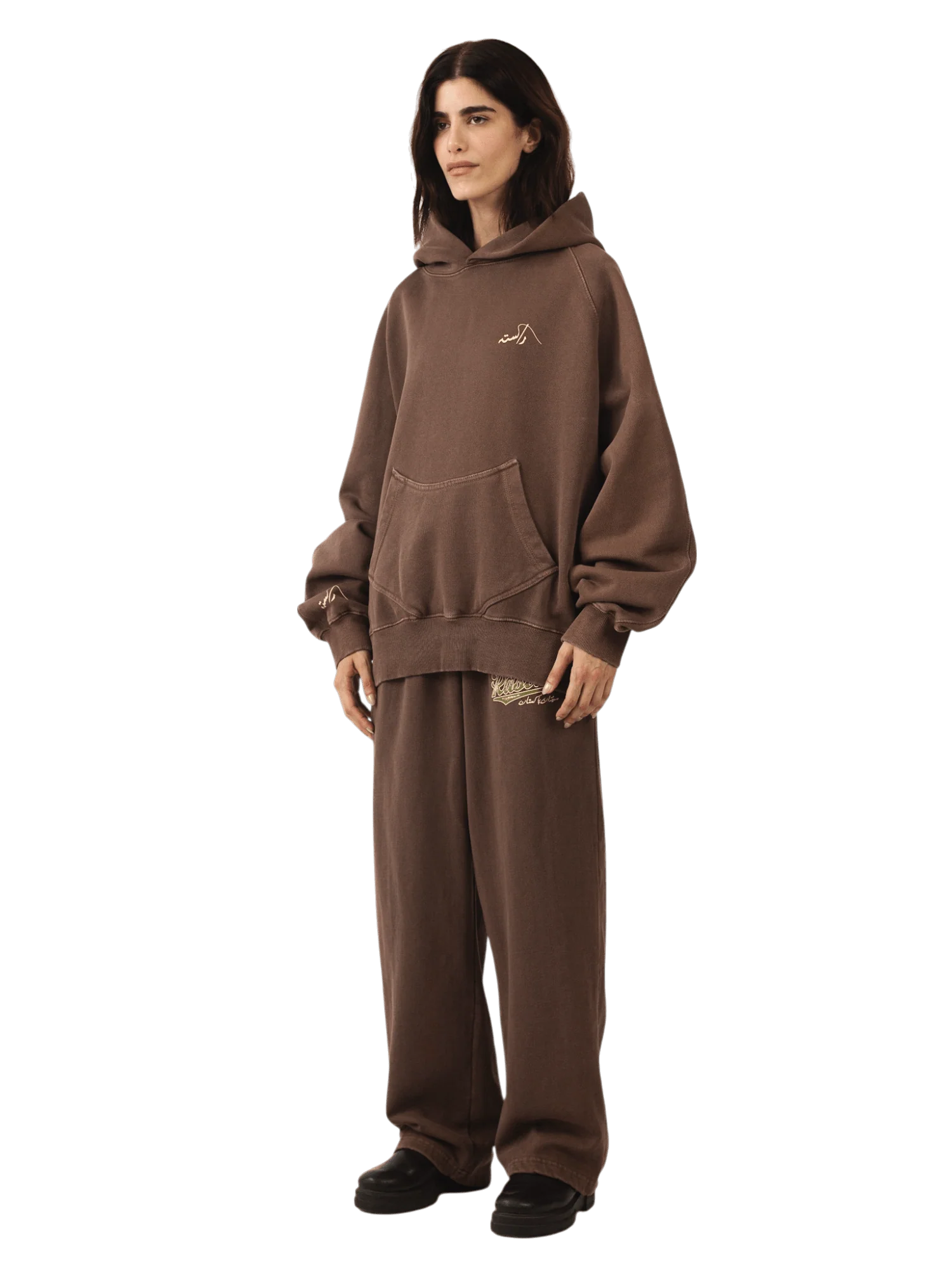 Brown sand wash made in PAK hoodie (V5) - Image 11