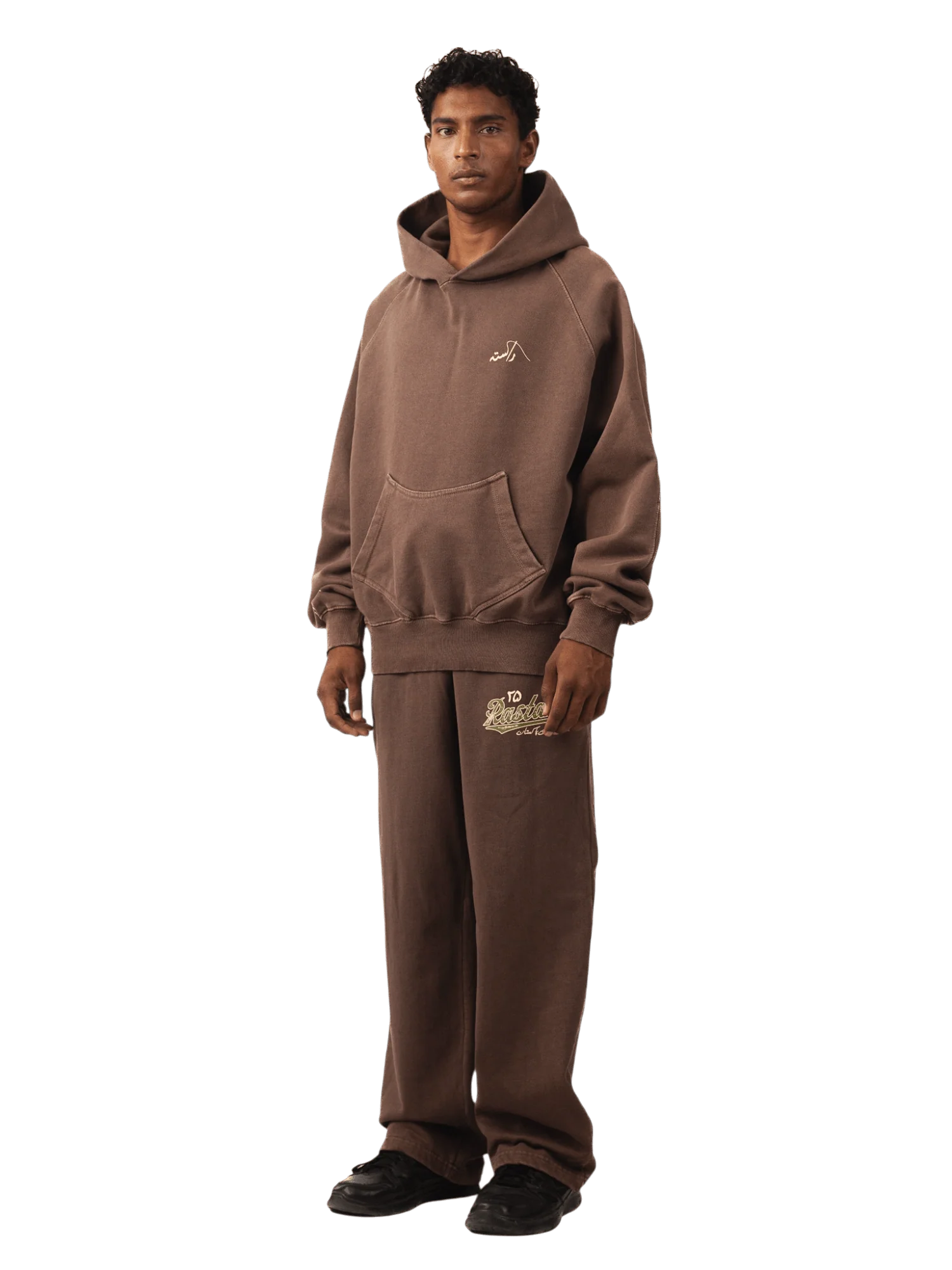 Brown sand wash made in PAK hoodie (V5) - Image 5