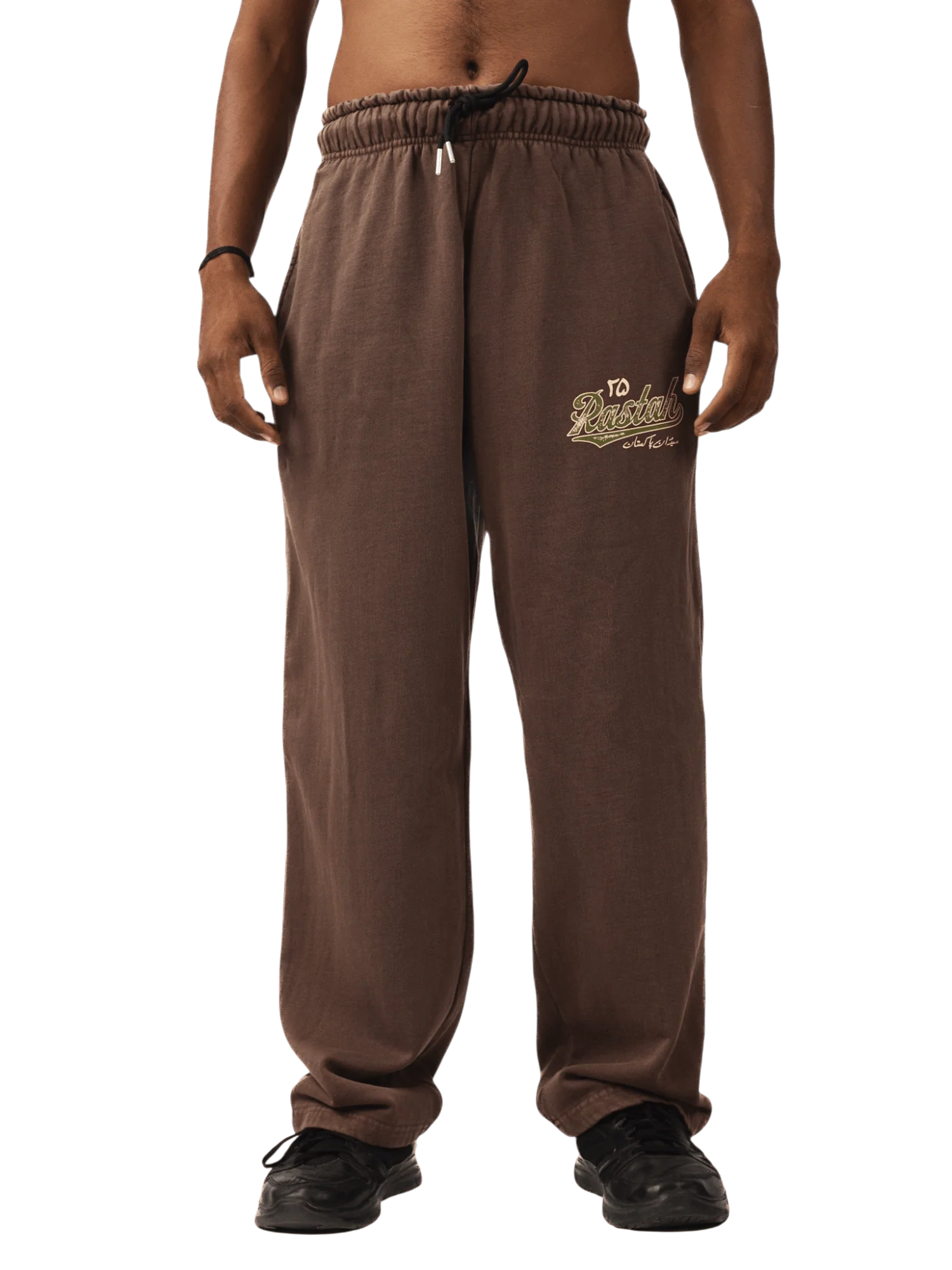 Brown sand wash made in PAK sweatpants (V5)