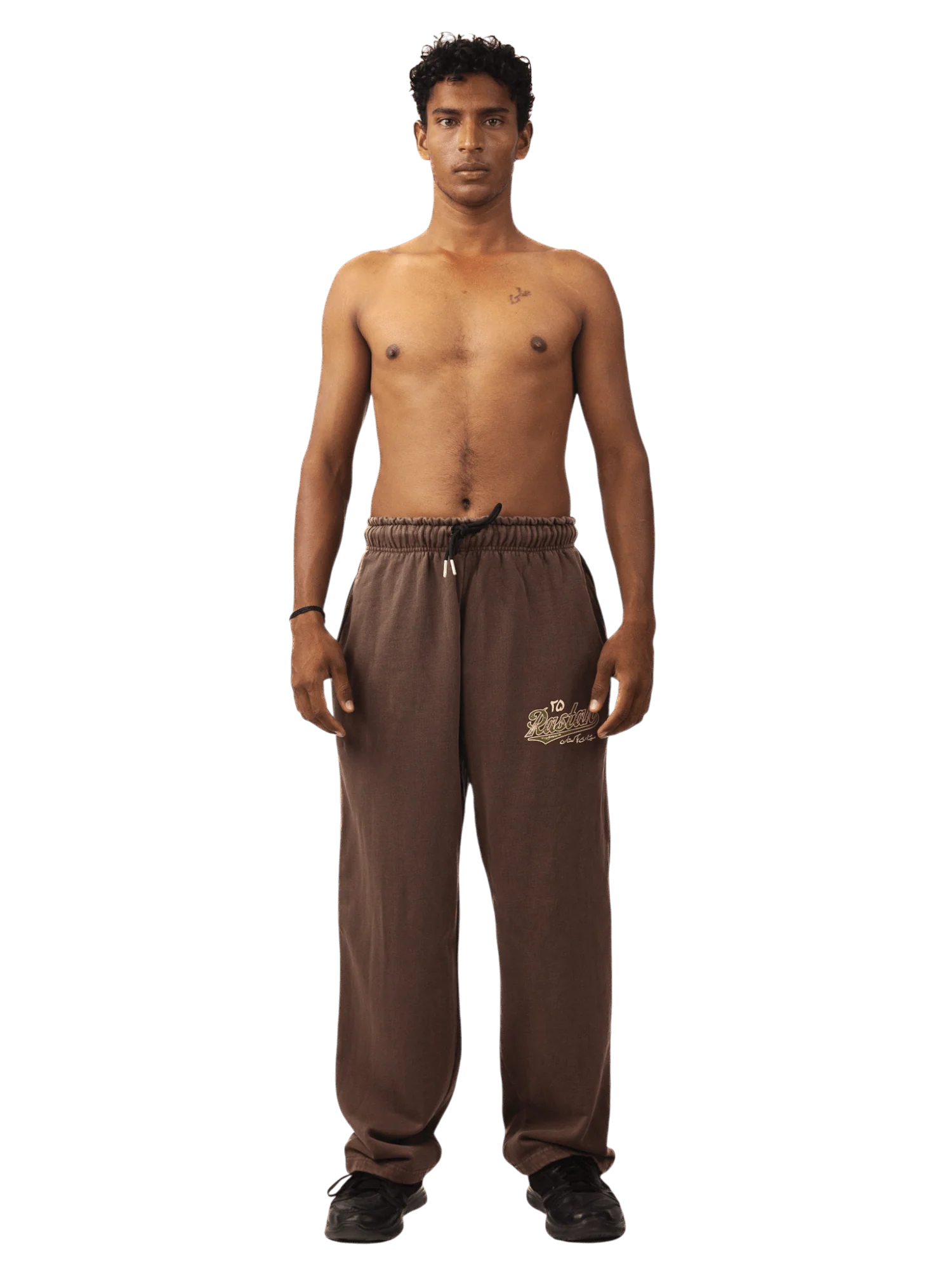 Brown sand wash made in PAK sweatpants (V5) - Image 2