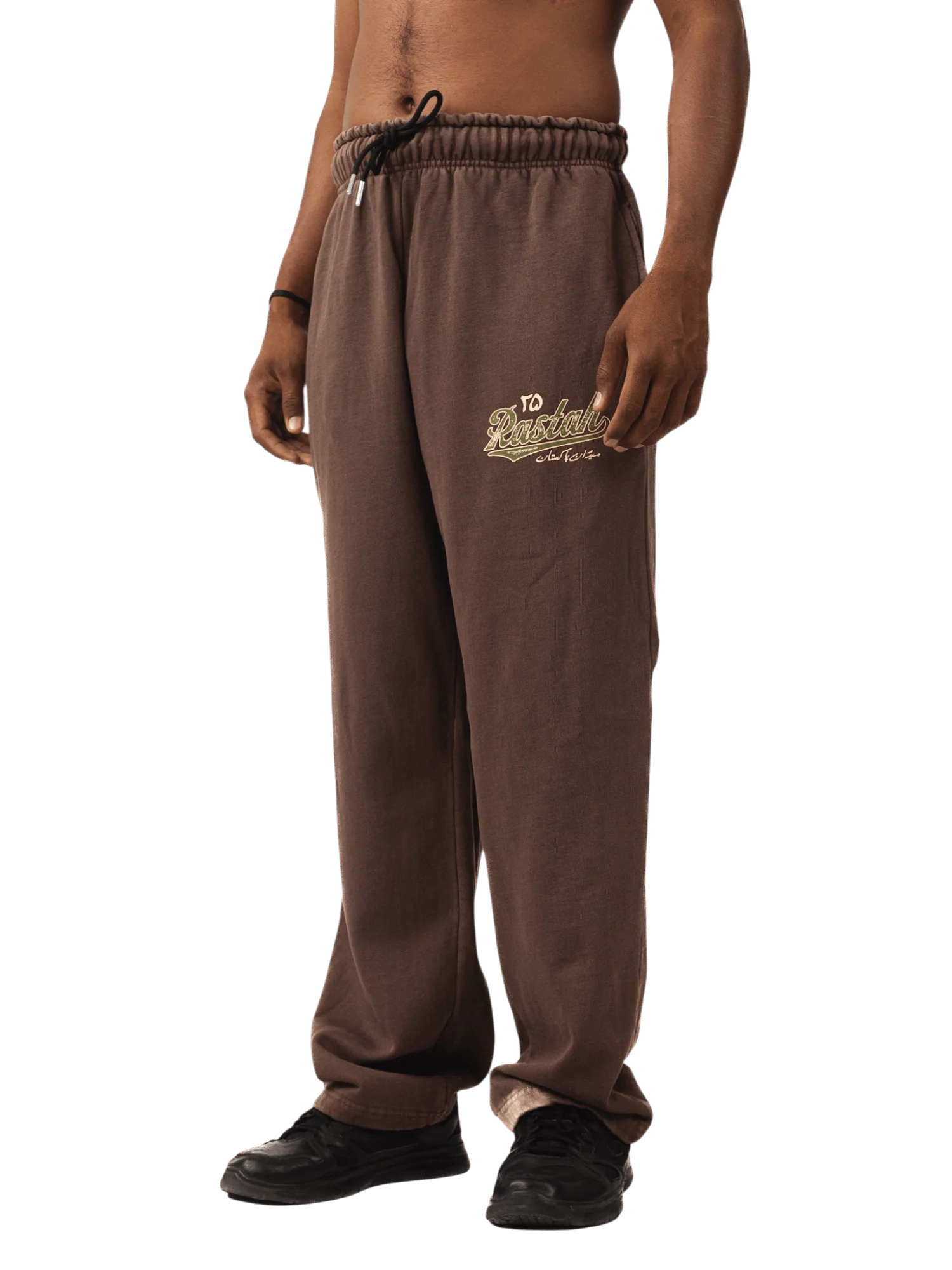 Brown sand wash made in PAK sweatpants (V5) - Image 3