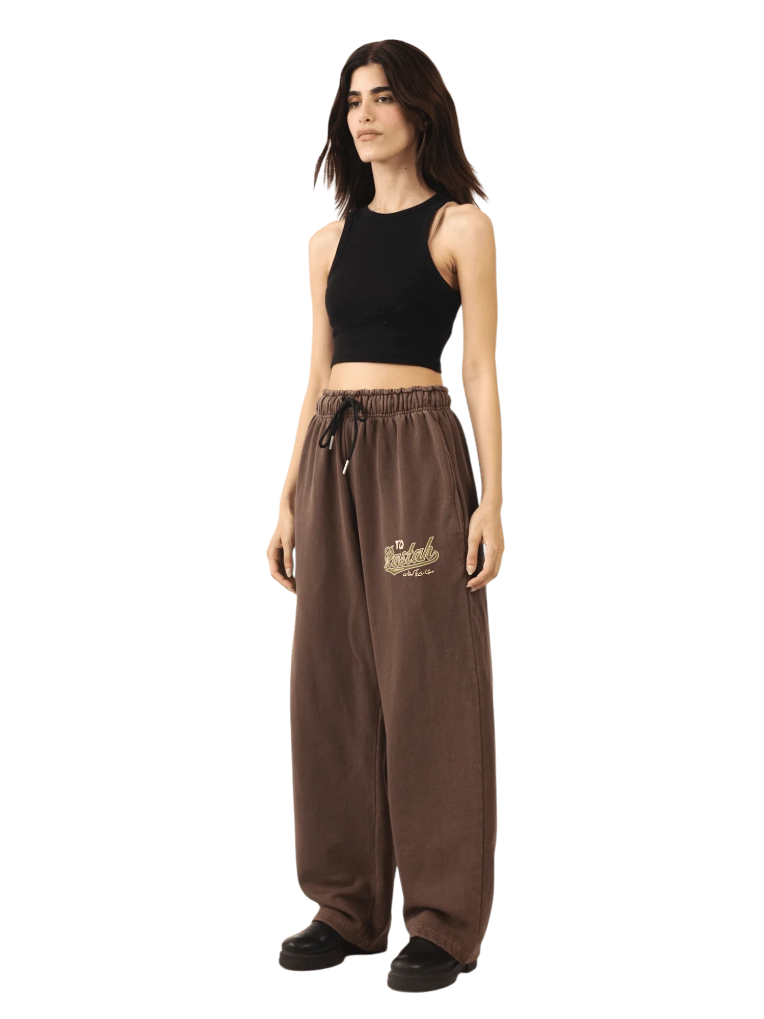 Brown sand wash made in PAK sweatpants (V5) - Image 9