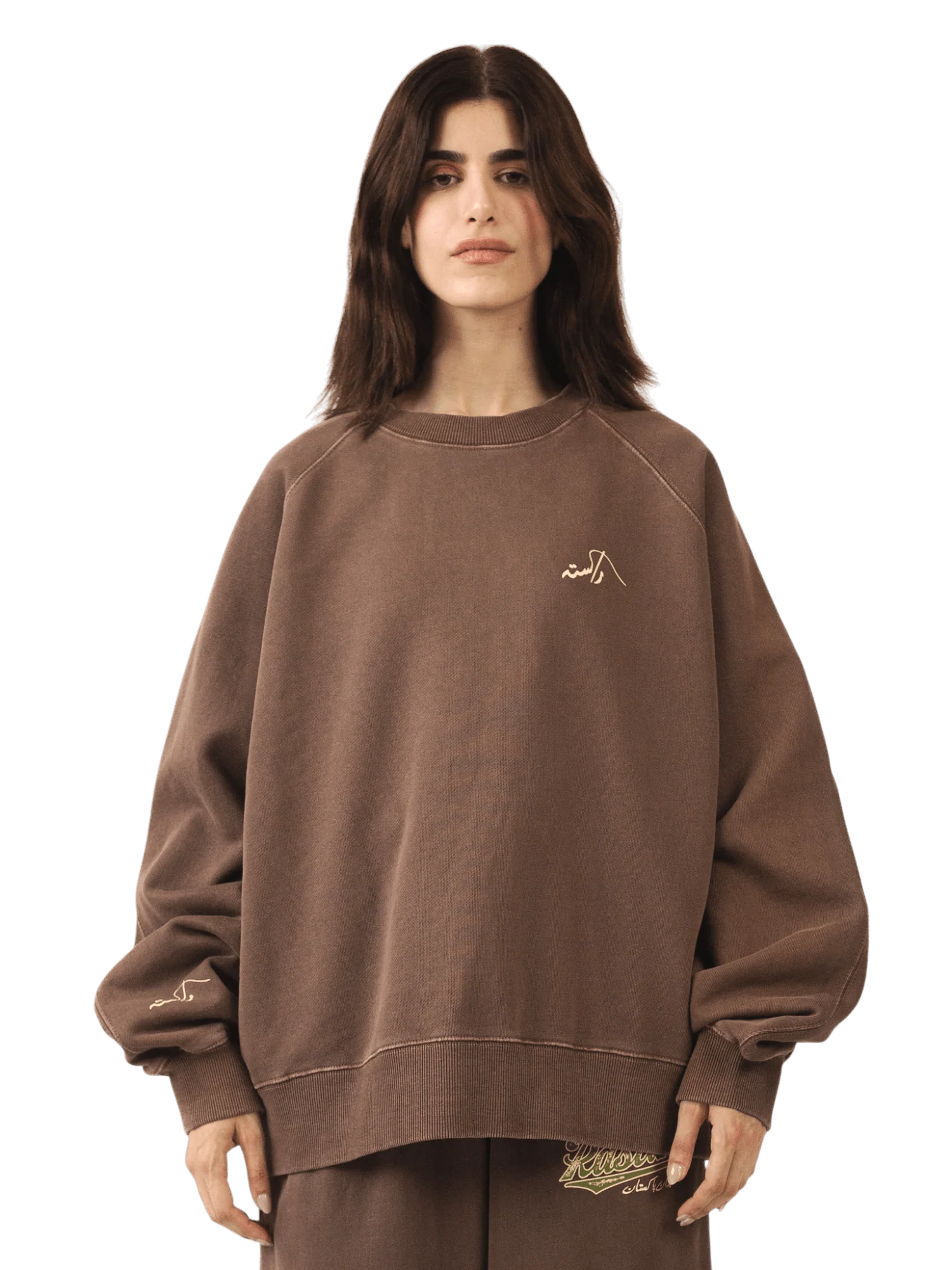 Brown sand wash made in PAK sweatshirt (V5) - Image 8