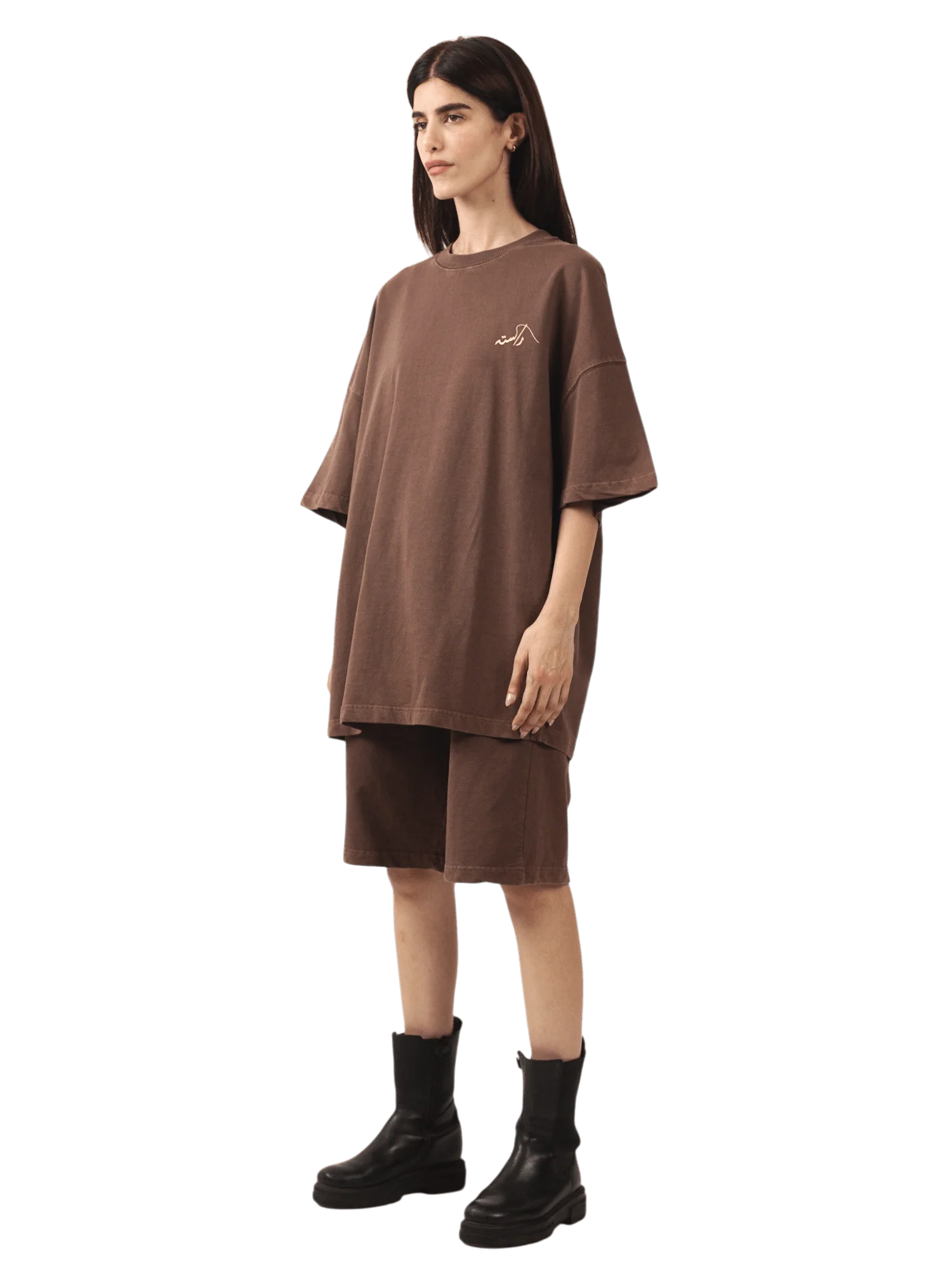 Brown sand wash made in PAK T-shirt (V5) - Image 11