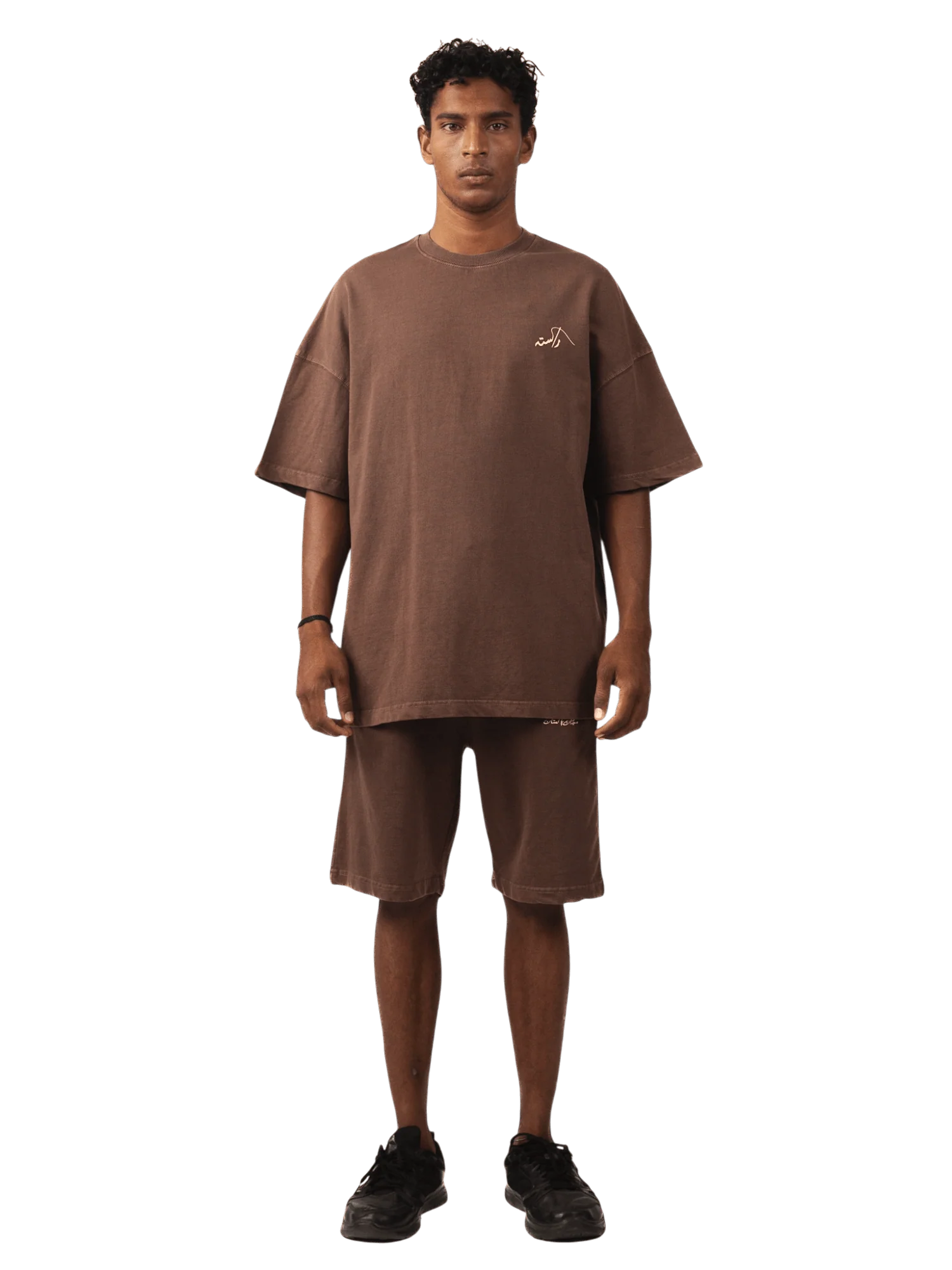 Brown sand wash made in PAK T-shirt (V5) - Image 3